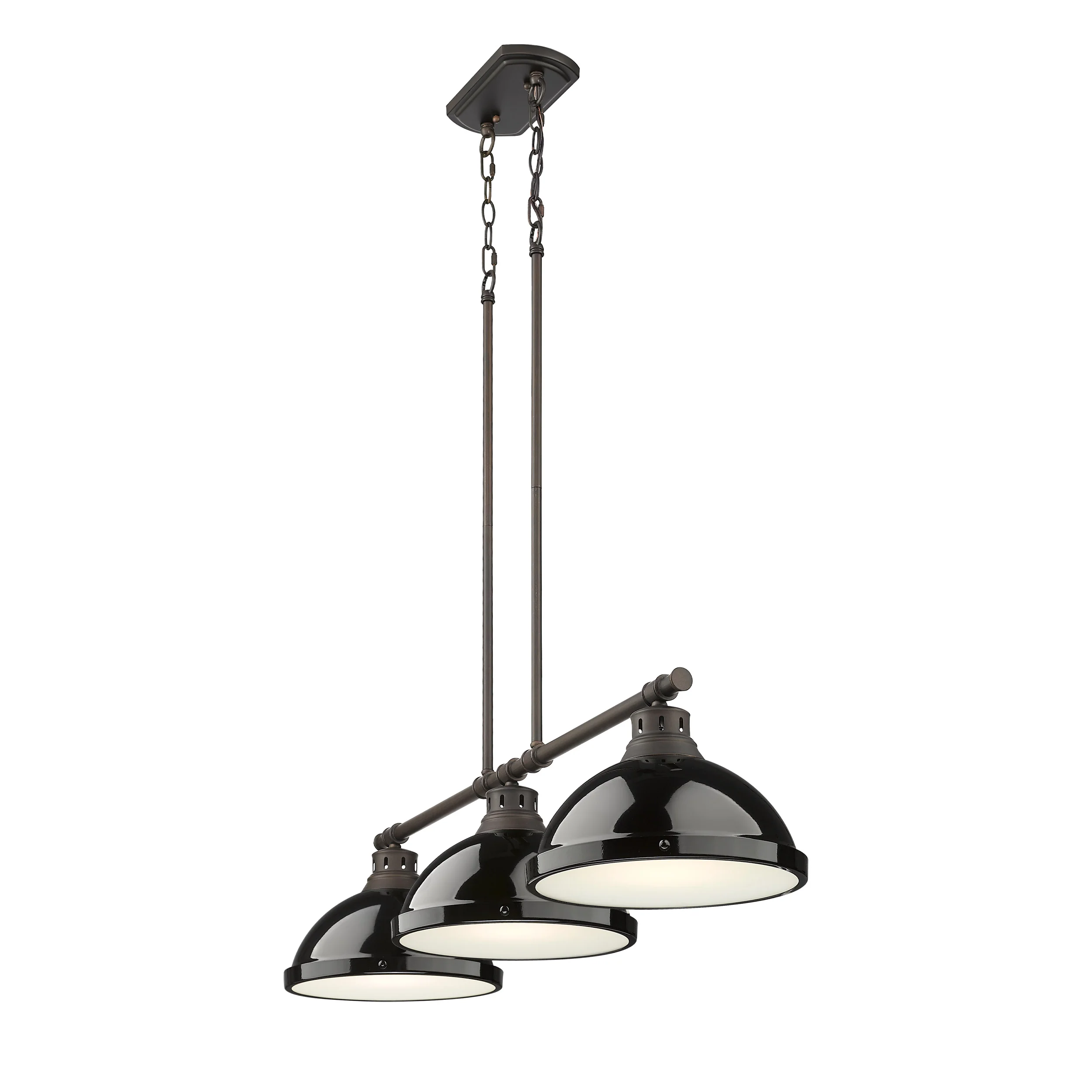 Yep by Golden Lighting Duncan 3-light Island Light in Rubbed Bronze and Black shade - Image 2