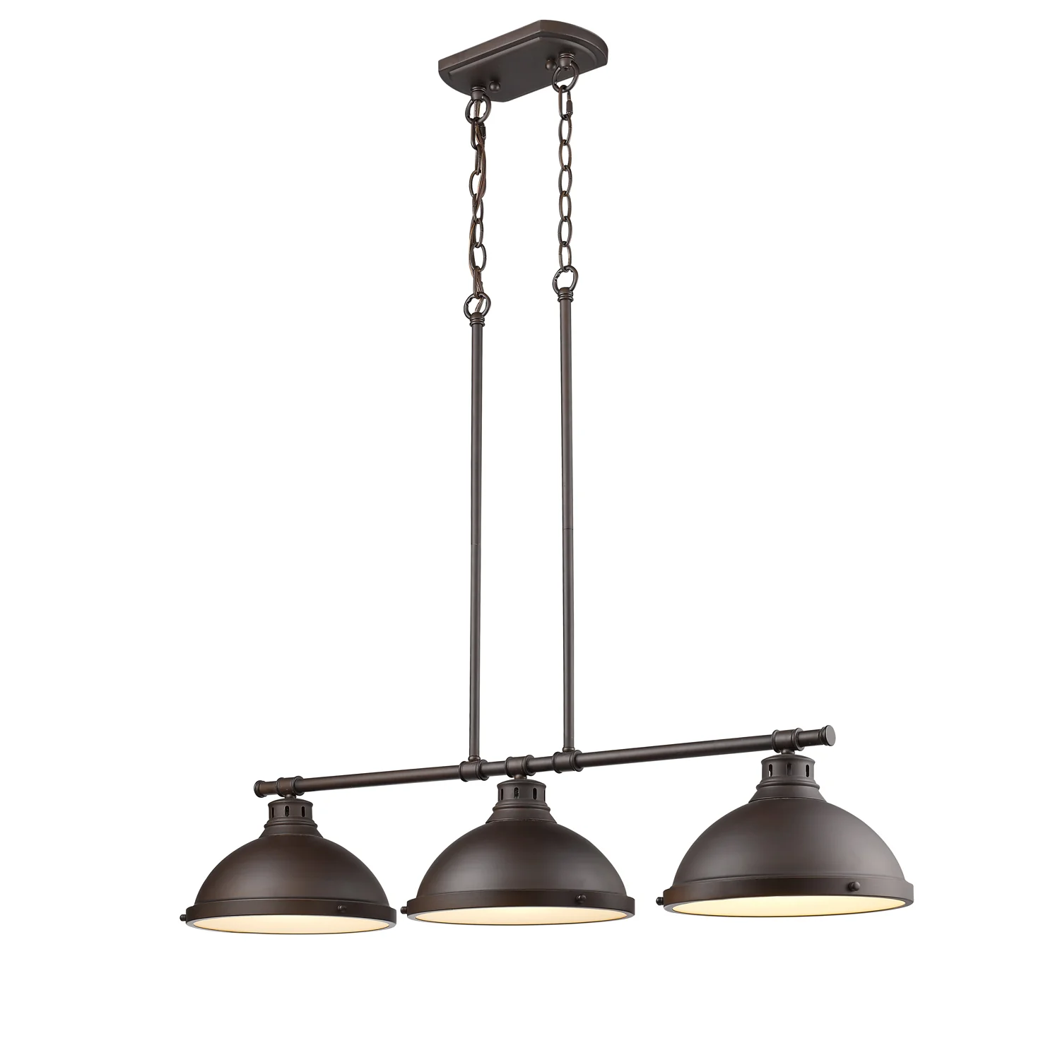 Yep by Golden Lighting Duncan 3-light Island Light in Rubbed Bronze and Rubbed Bronze shade - Image 2