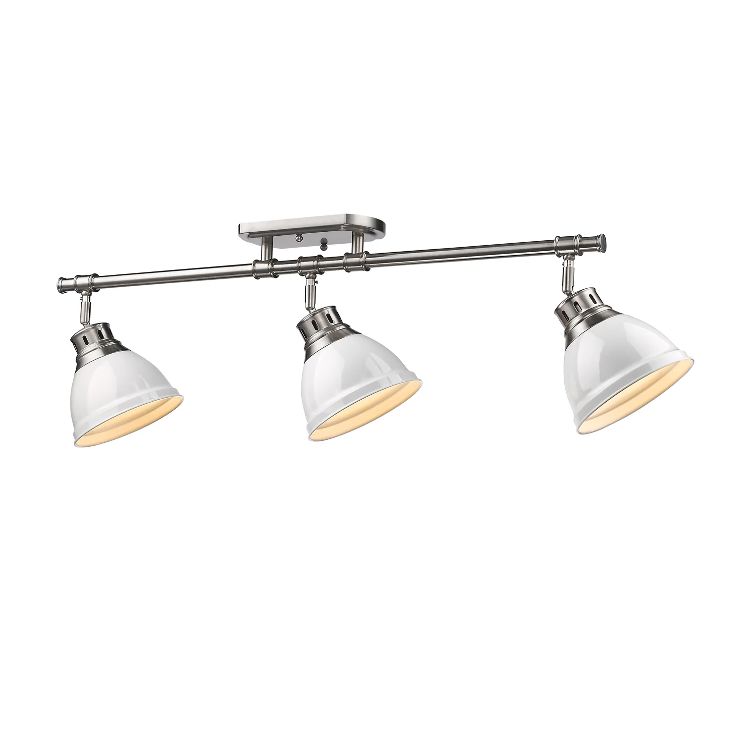 Yep by Golden Lighting Duncan 3-light Semi-Flush Mount in Pewter and White shade - Image 2