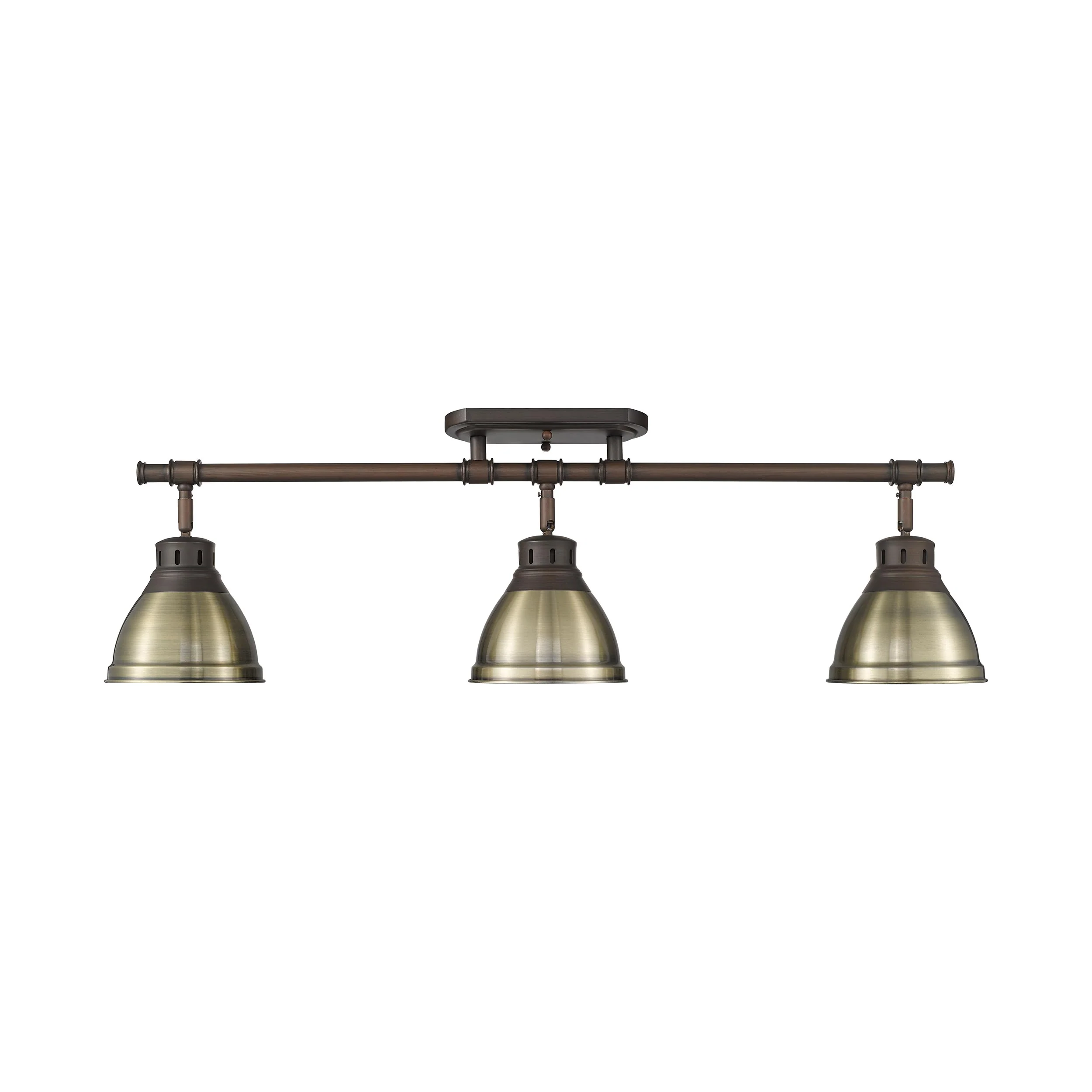 Yep by Golden Lighting Duncan 3-light Semi-Flush Mount in Rubbed Bronze and Aged Brass shade - Image 2
