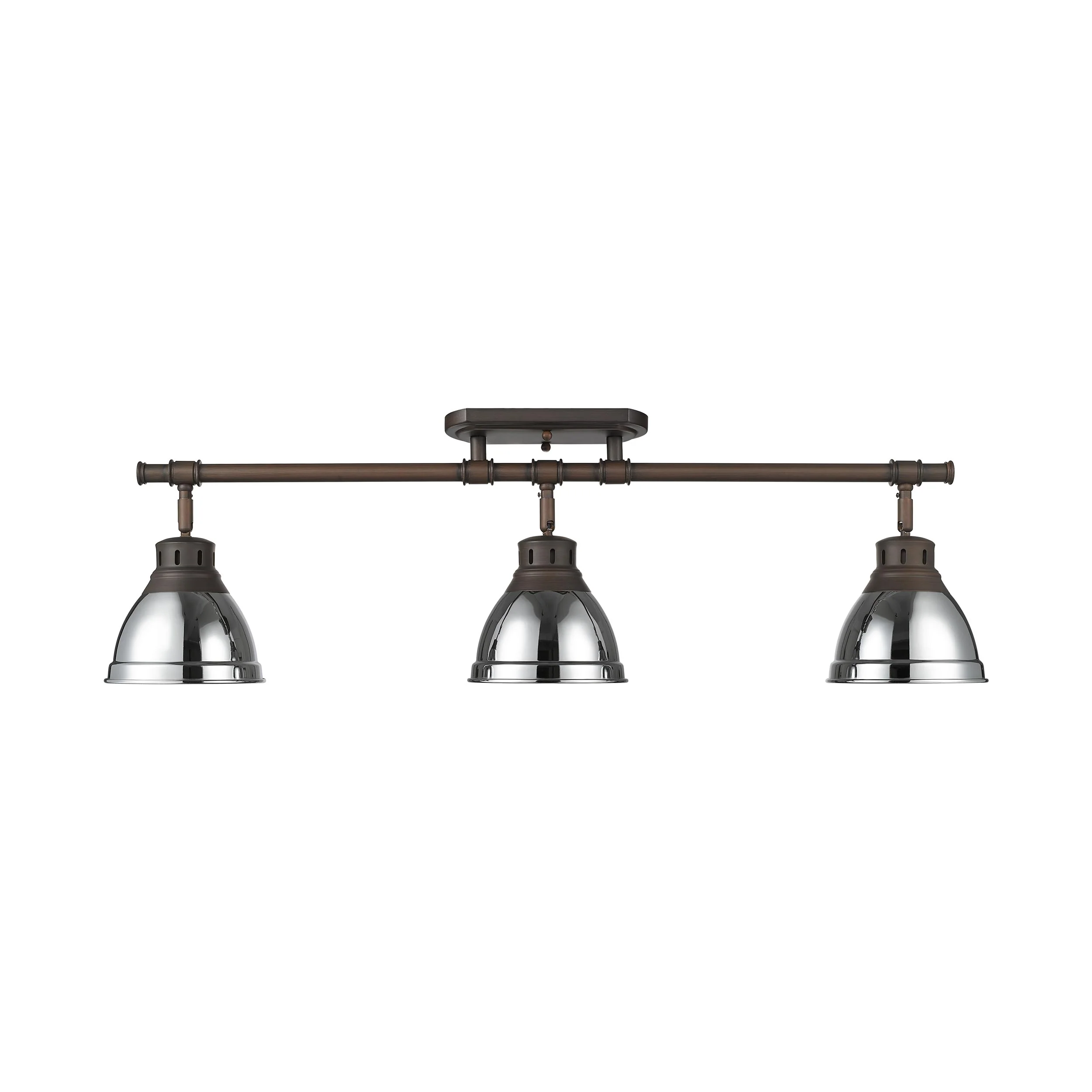 Yep by Golden Lighting Duncan 3-light Semi-Flush Mount in Rubbed Bronze and Chrome shade - Image 2