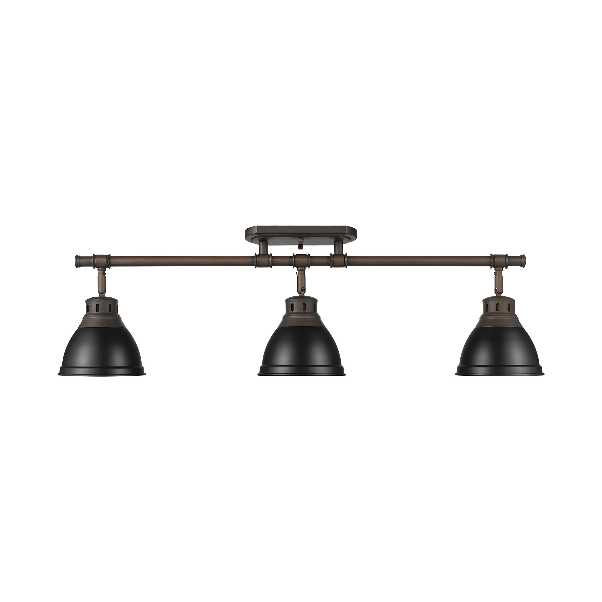 Yep by Golden Lighting Duncan 3-light Semi-Flush Mount in Rubbed Bronze and Matte Black shade - Image 2