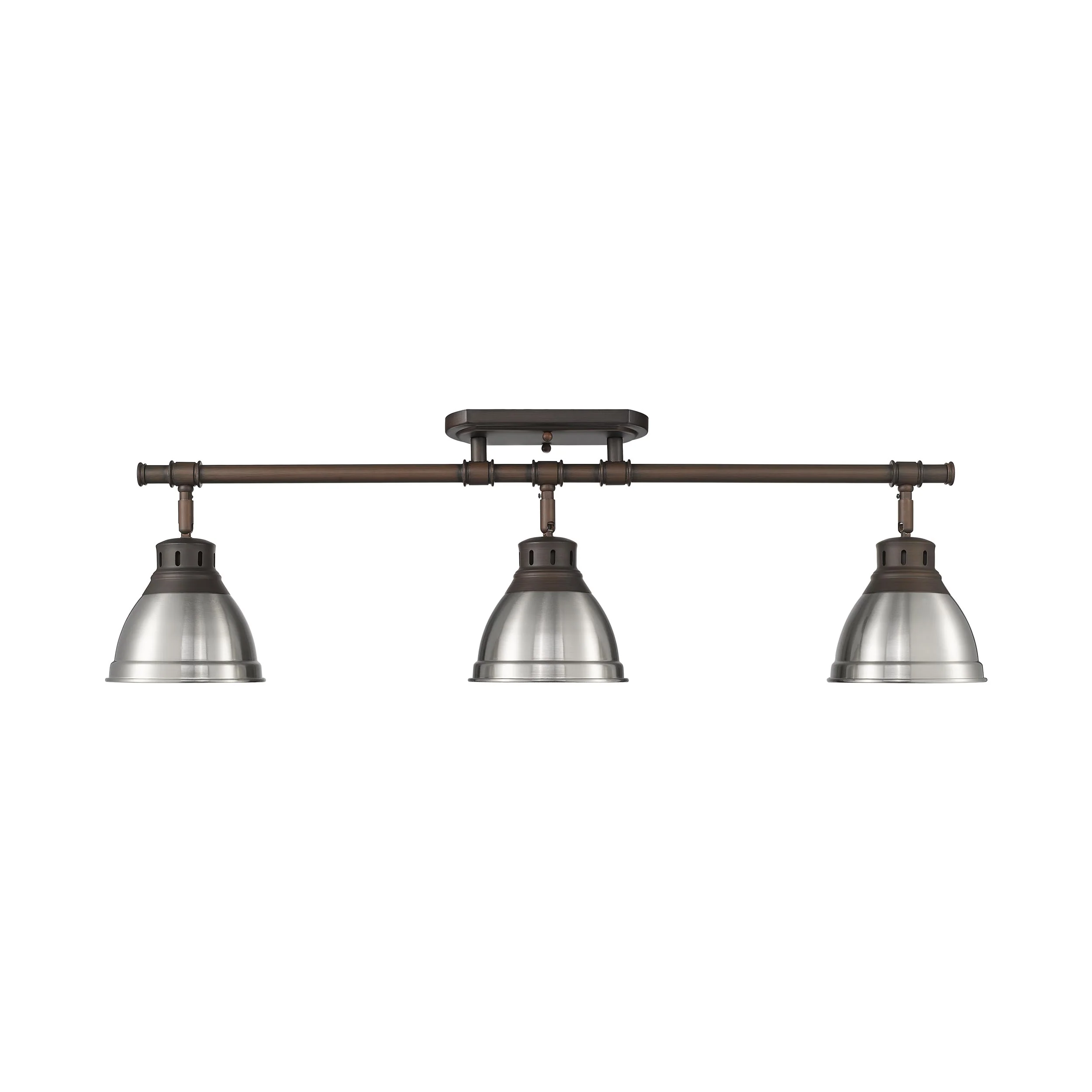 Yep by Golden Lighting Duncan 3-light Semi-Flush Mount in Rubbed Bronze and Pewter shade - Image 2