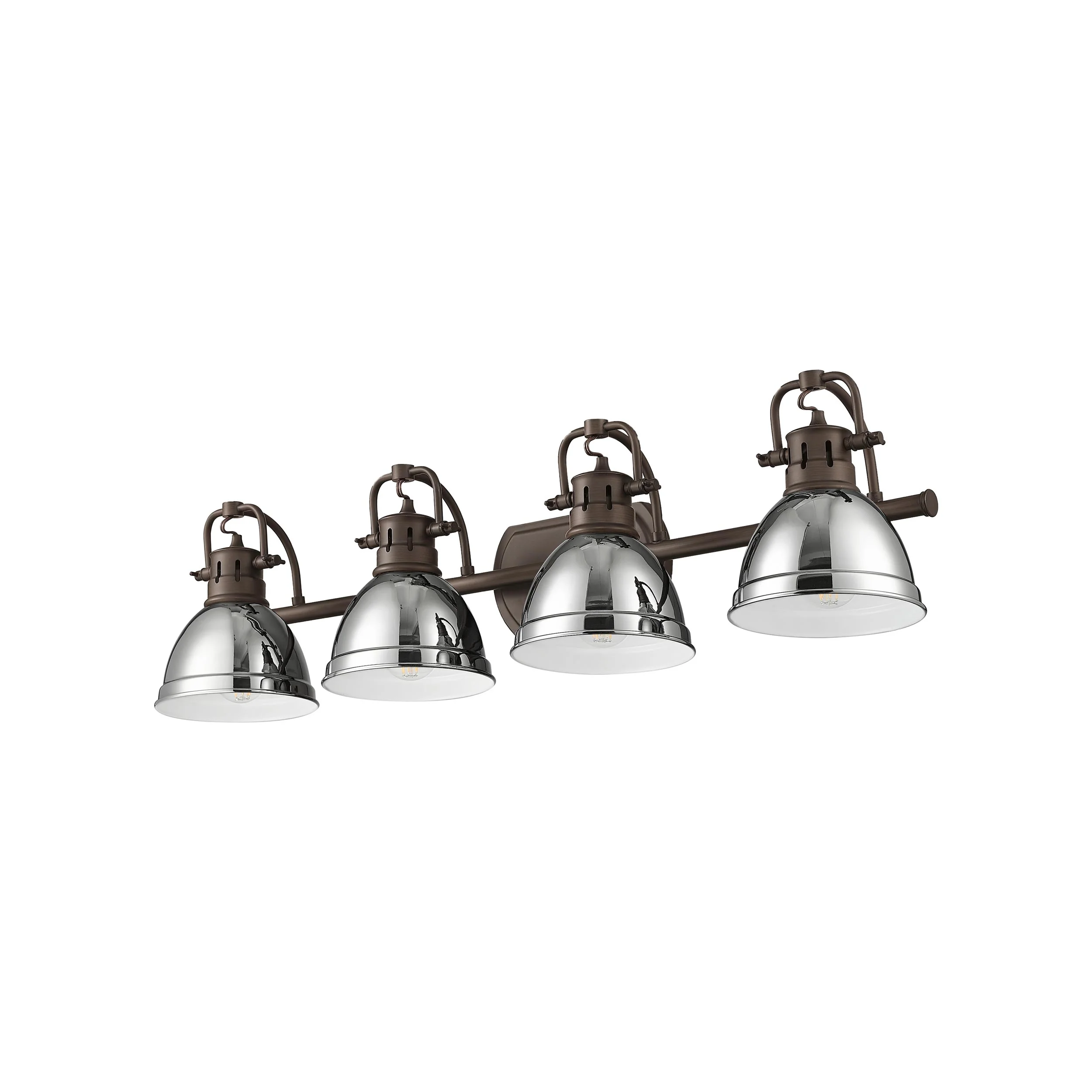 Yep by Golden Lighting Duncan 4-light Vanity in Rubbed Bronze and Chrome shade - Image 2