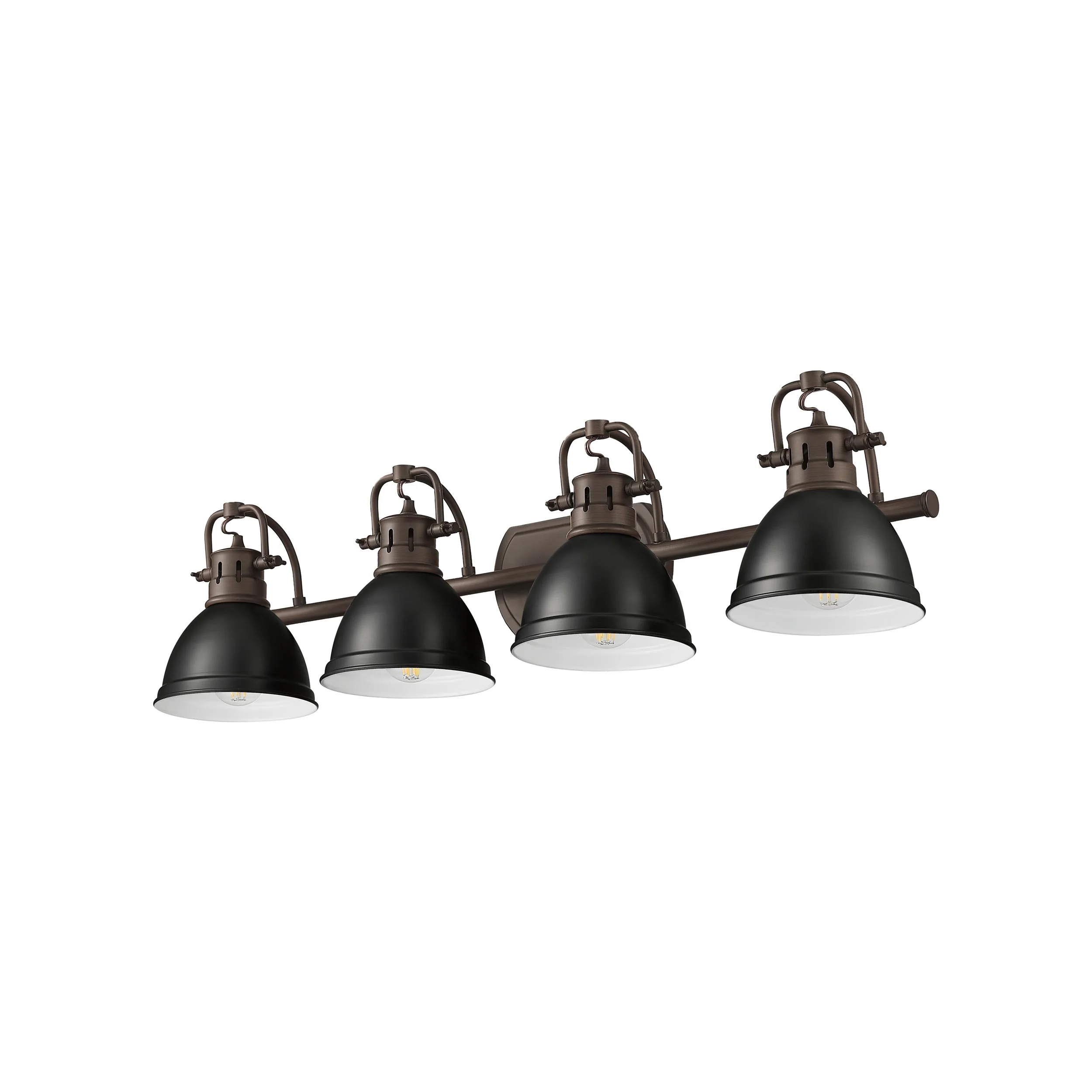 Yep by Golden Lighting Duncan 4-light Vanity in Rubbed Bronze and Matte Black shade - Image 2