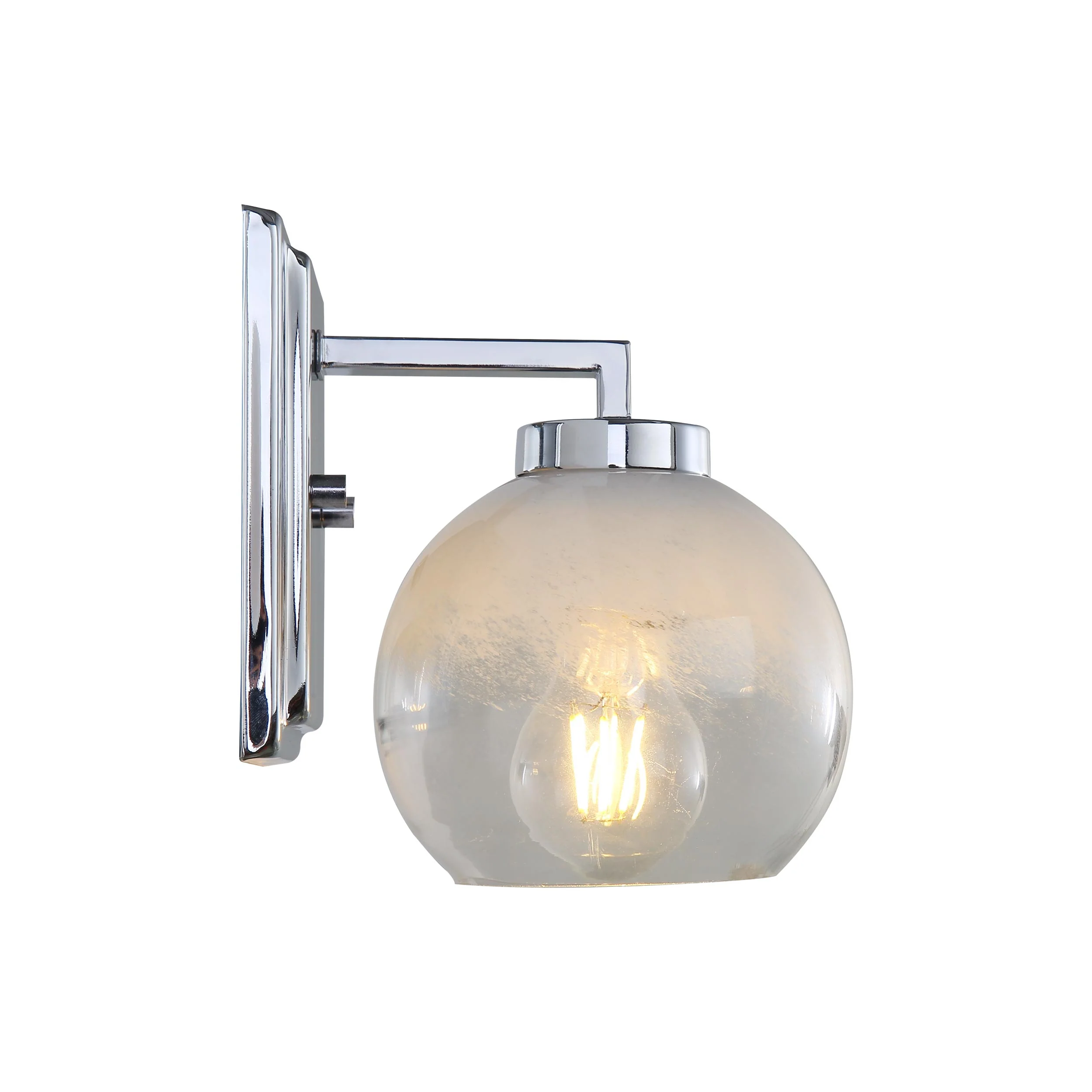 Yep by Golden Lighting Elliott 1-light Vanity in Chrome and Clear Alabaster Glass - Image 2
