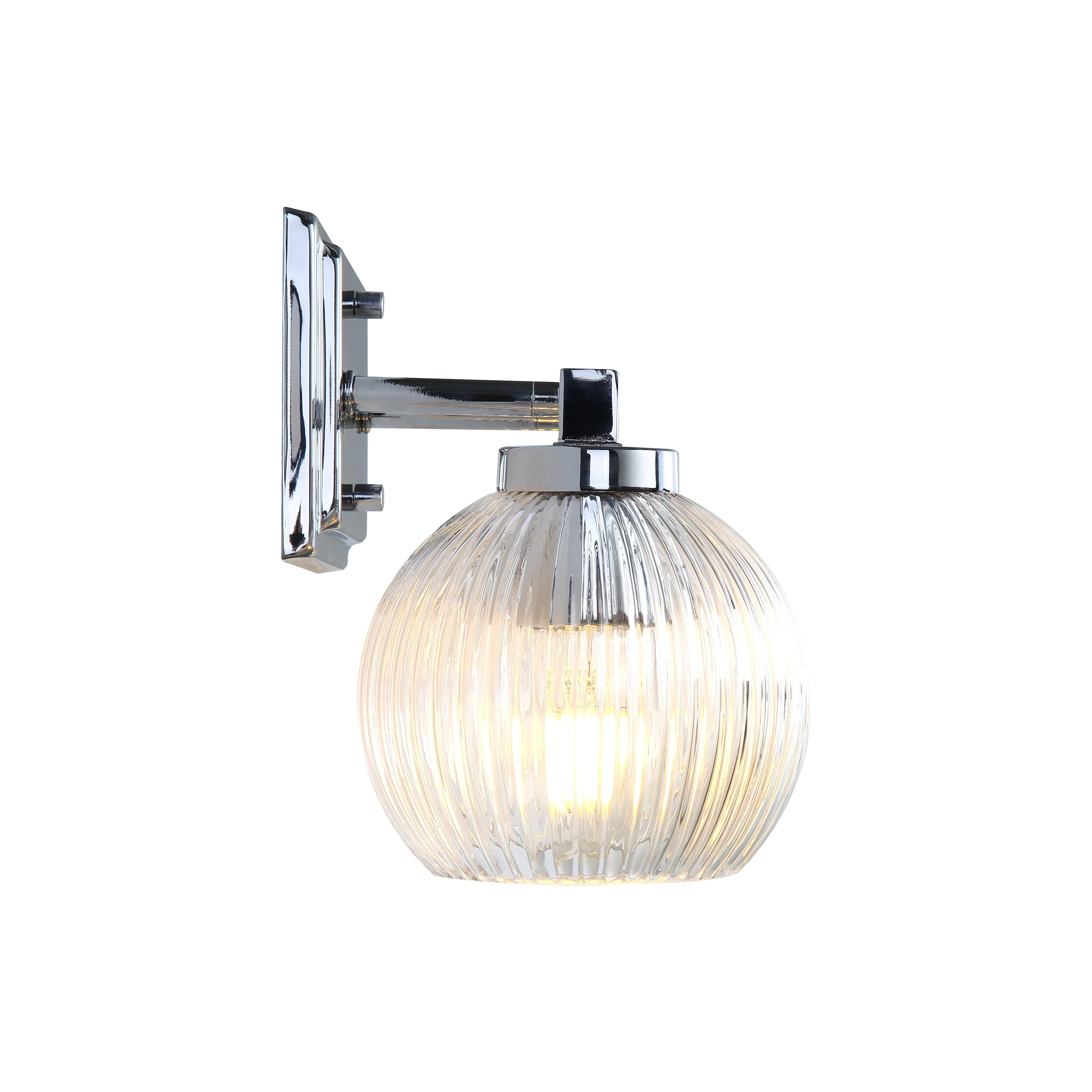 Yep by Golden Lighting Elliott 2-light Vanity in Chrome and Clear Ribbed Glass - Image 2