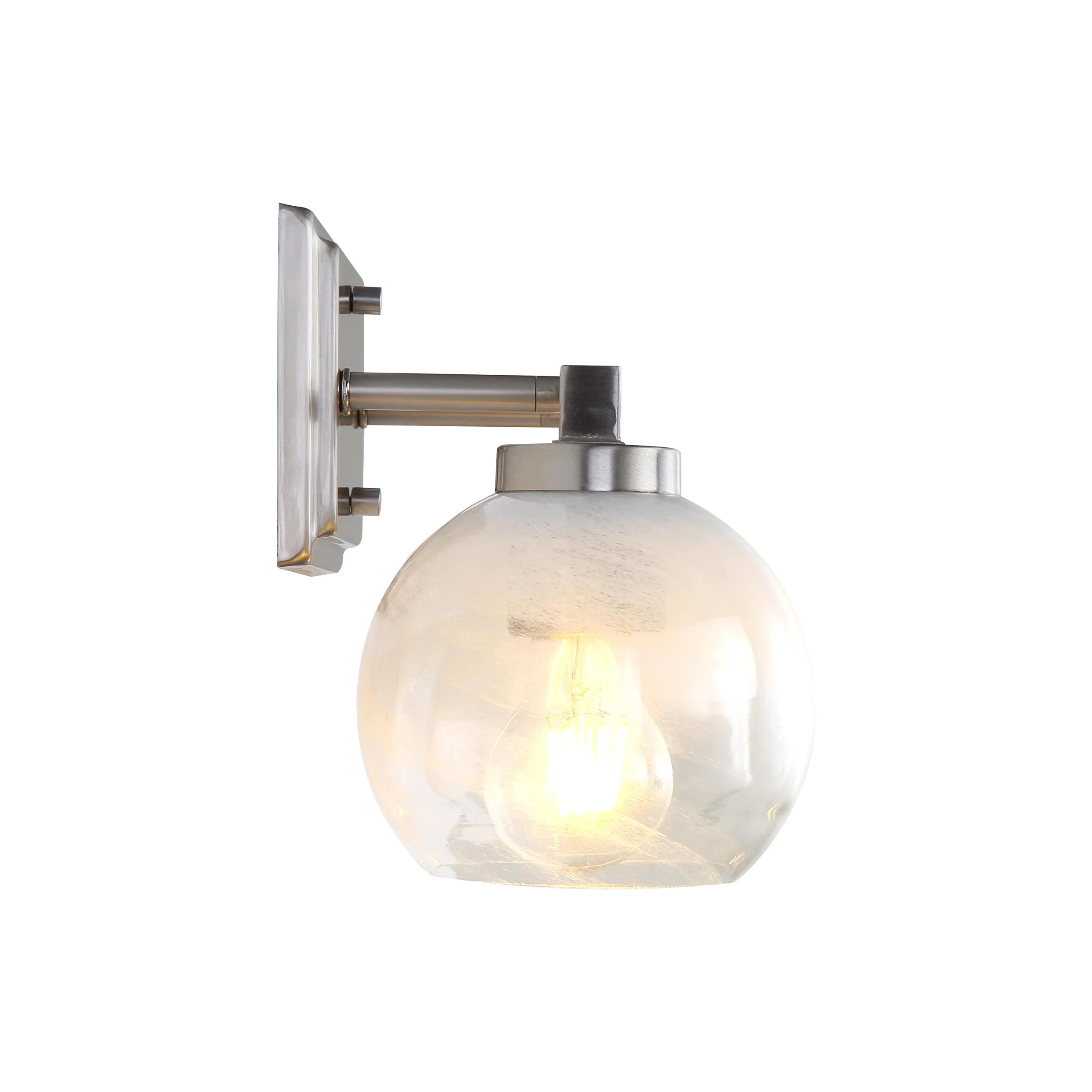 Yep by Golden Lighting Elliott 2-light Vanity in Pewter and Clear Alabaster Glass - Image 2