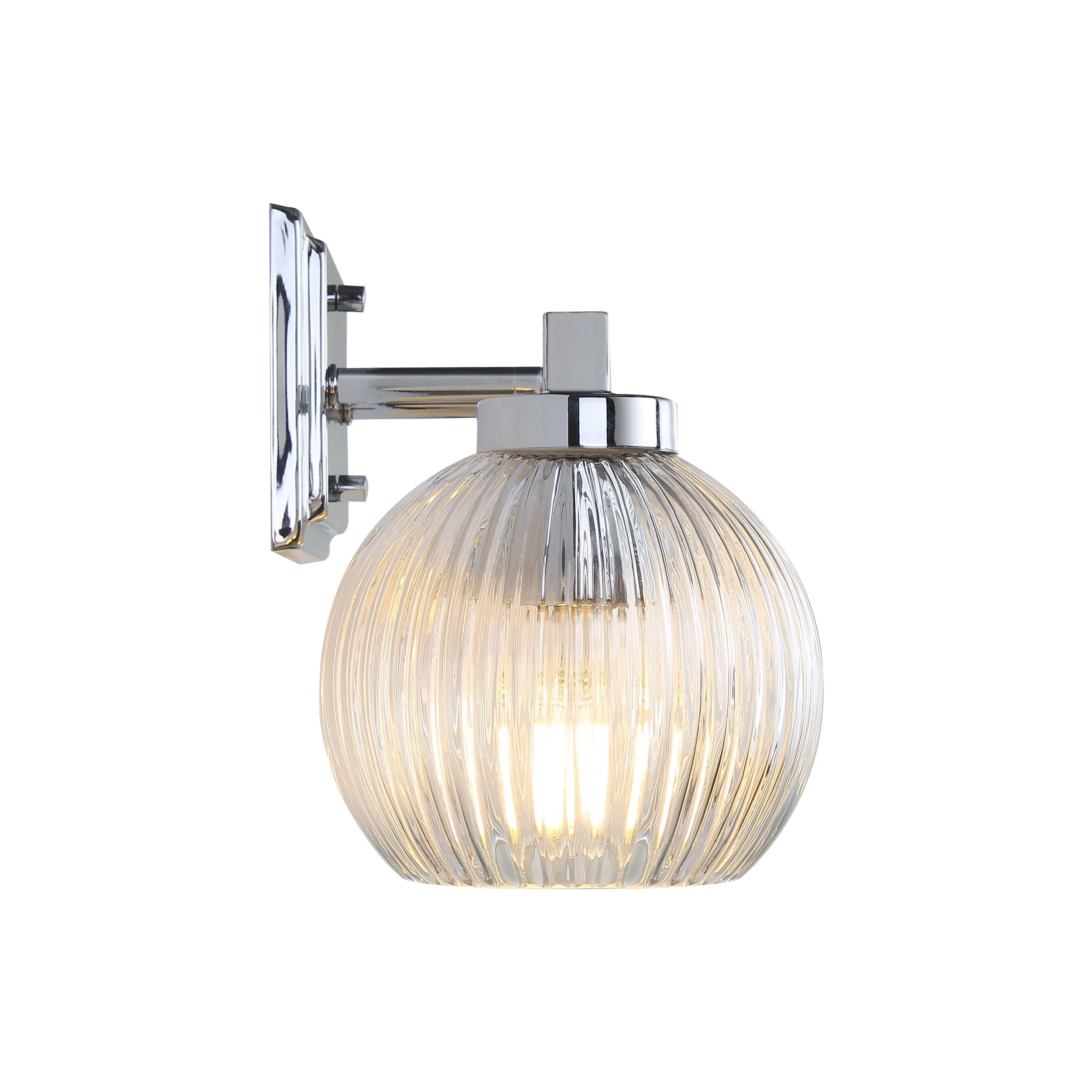 Yep by Golden Lighting Elliott 3-light Vanity in Chrome and Clear Ribbed Glass - Image 2