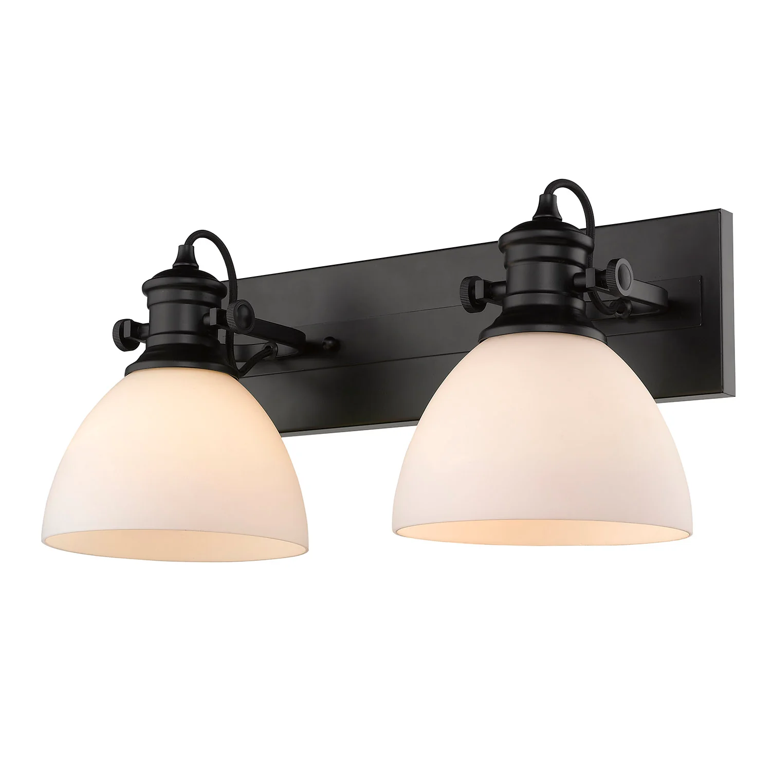 Yep by Golden Lighting Hines 2-light Semi-Flush Mount in Matte Black and Opal Glass - Image 2