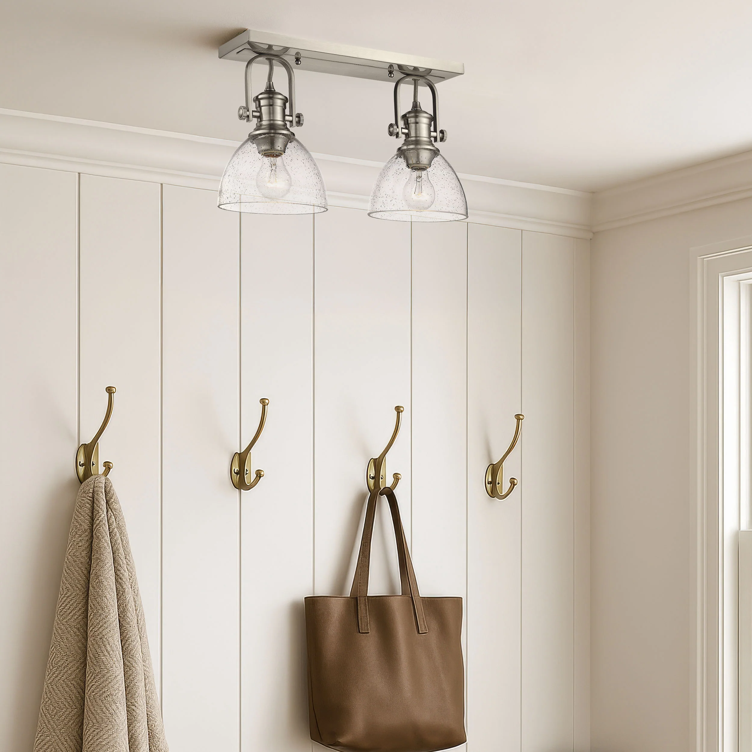 Yep by Golden Lighting Hines 2-light Semi-Flush Mount in Pewter - Image 2