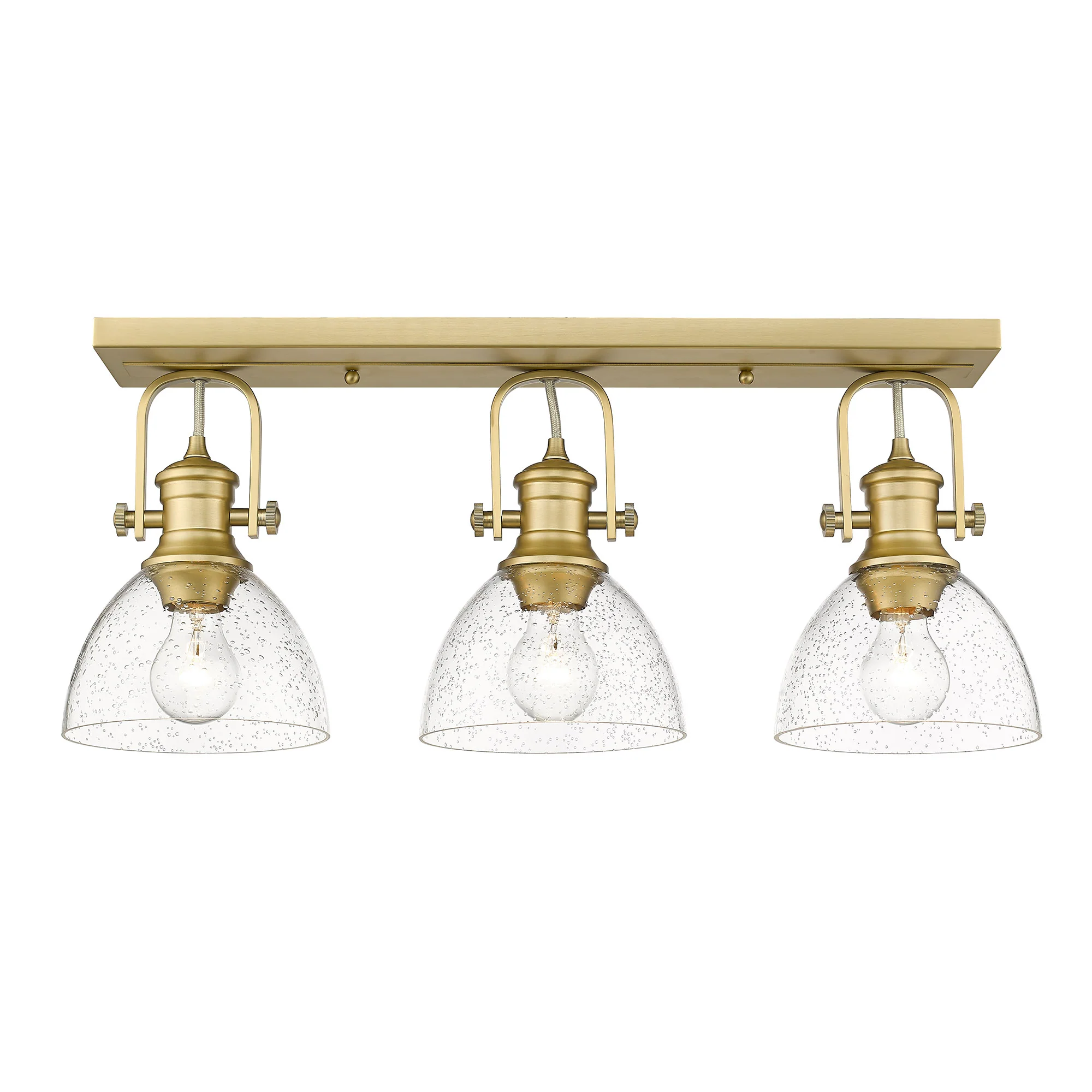 Yep by Golden Lighting Hines 3-light Semi-Flush Mount in Brushed Champagne Brass - Image 2