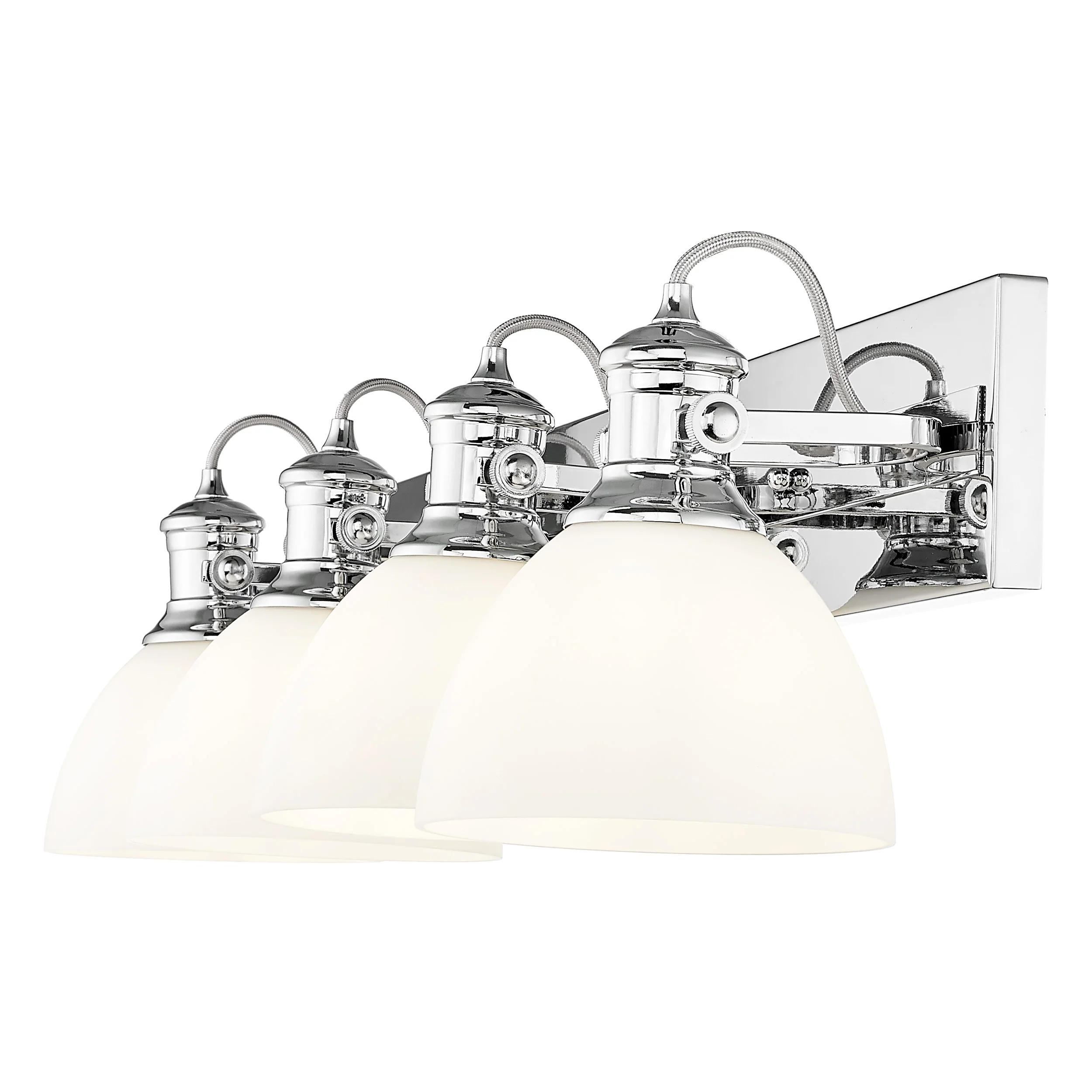 Yep by Golden Lighting Hines 4-light Vanity in Chrome and Opal Glass - Image 2