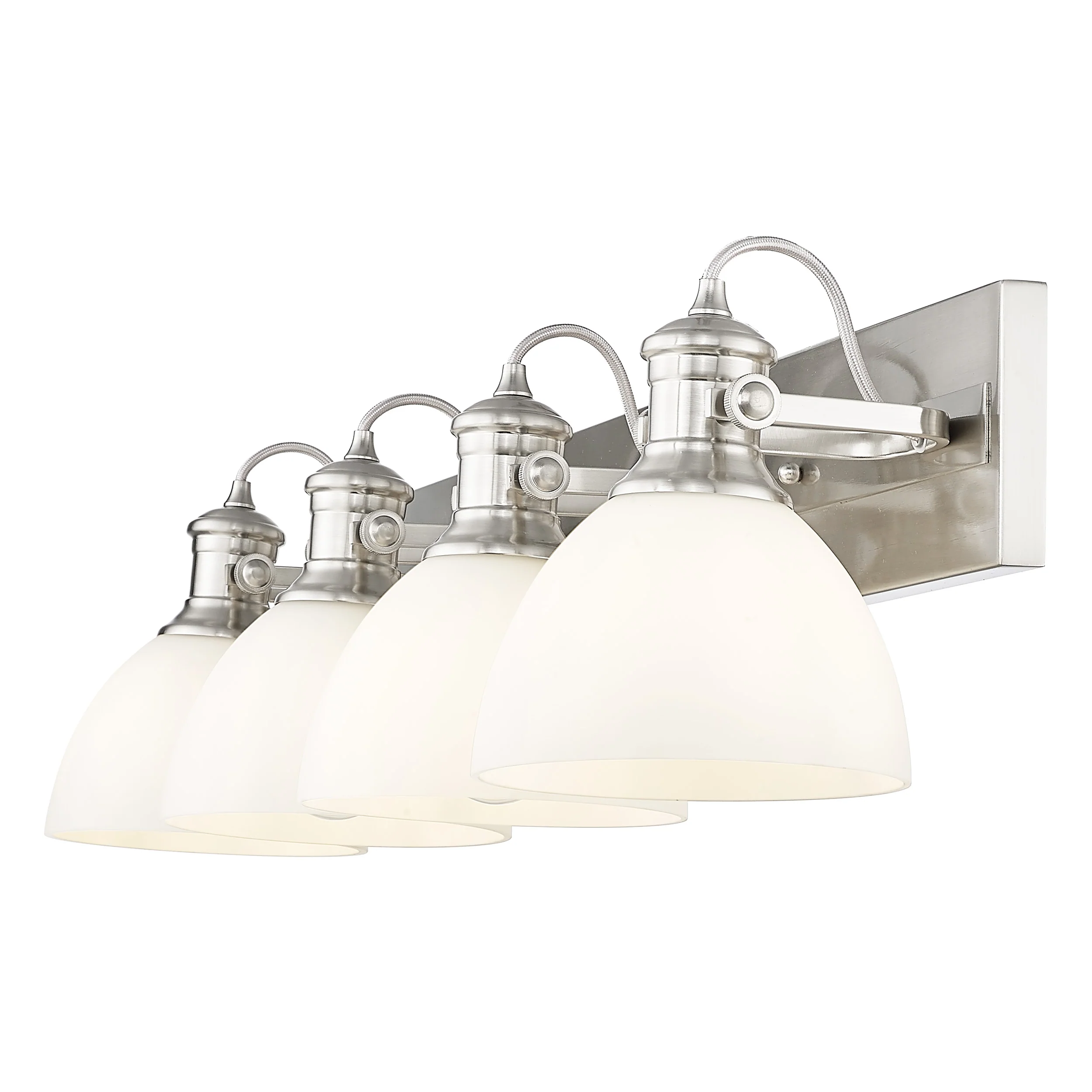 Yep by Golden Lighting Hines 4-light Vanity in Pewter and Opal Glass - Image 2