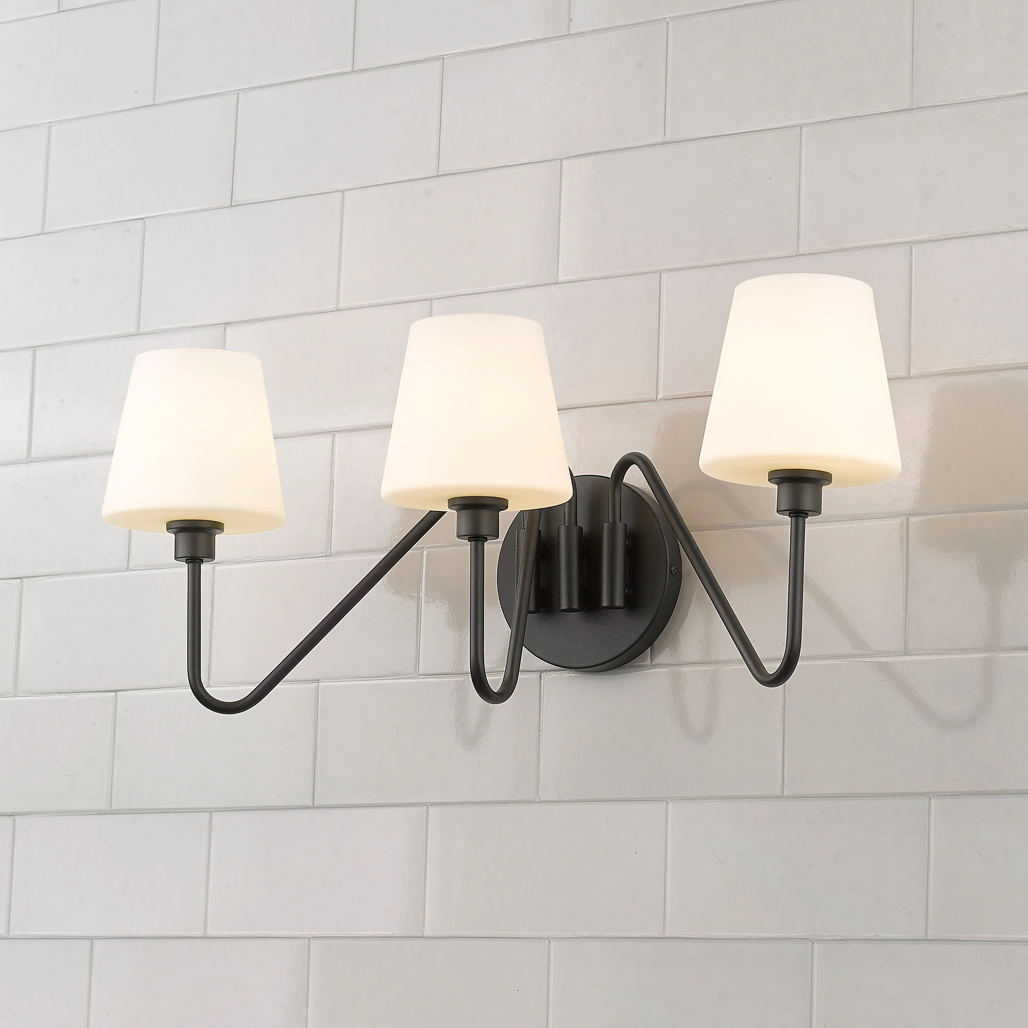 Yep by Golden Lighting Kennedy 3-light Vanity in Natural Black - Image 2