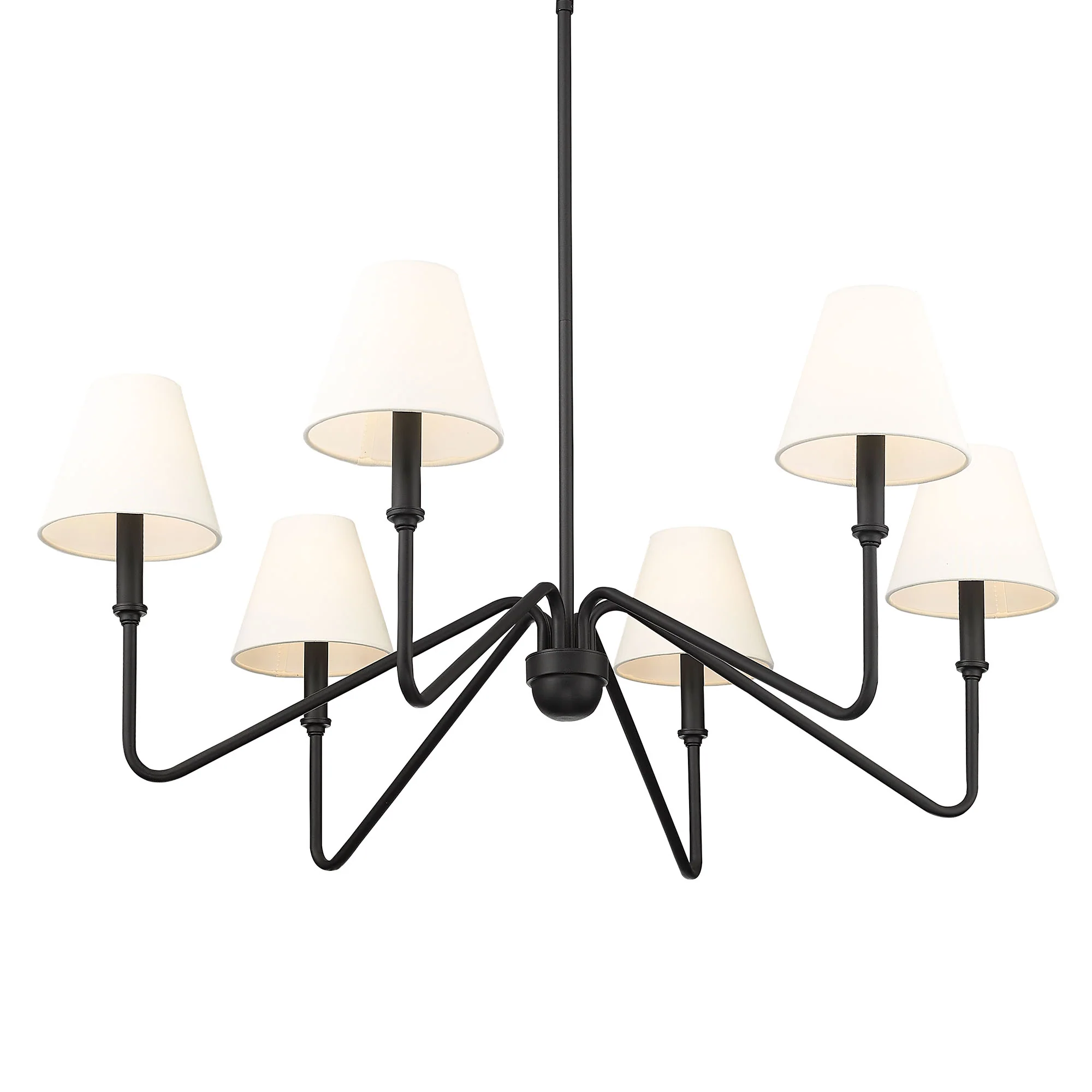 Yep by Golden Lighting Kennedy 6-light Chandelier in Natural Black and Ivory Linen shade - Image 2