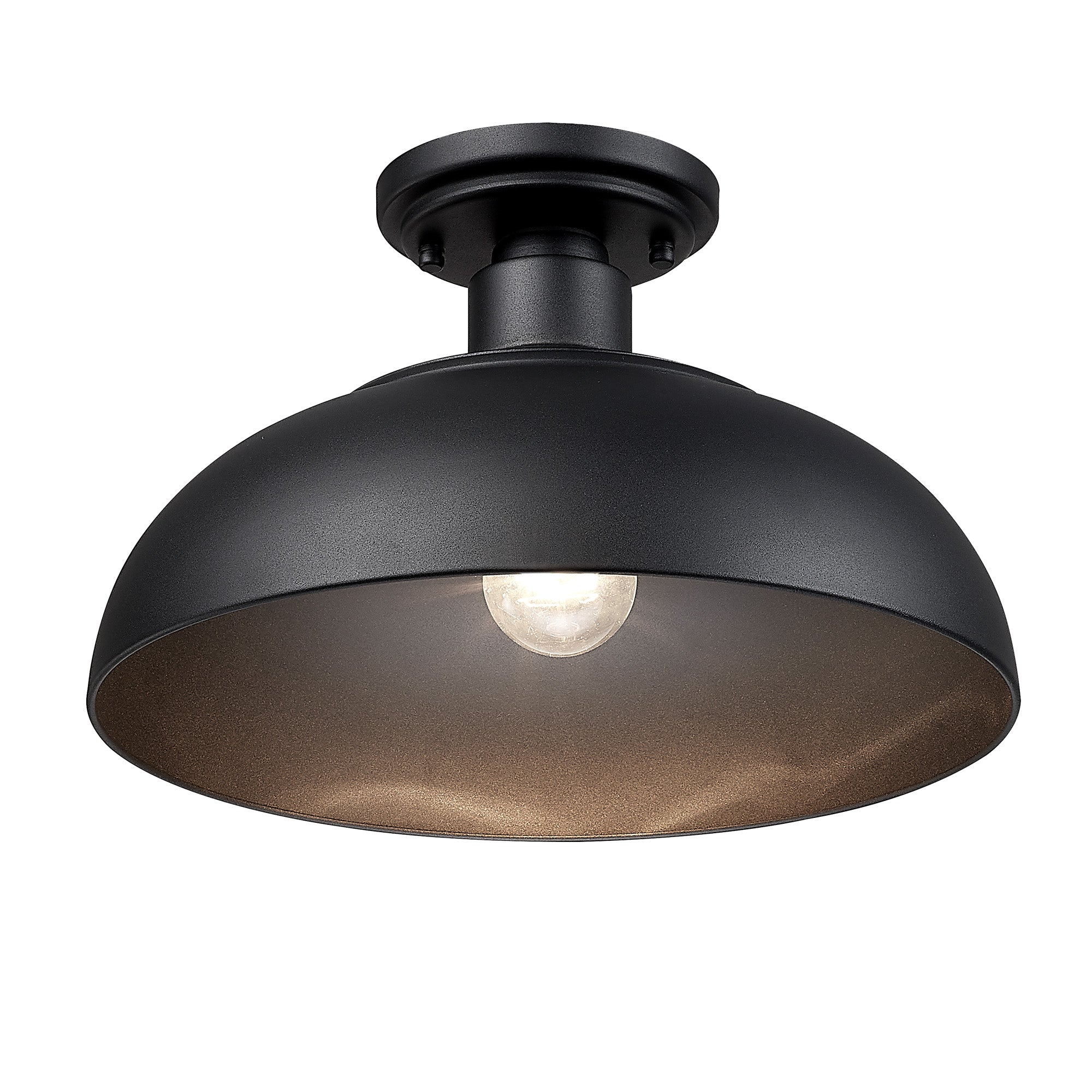 Yep by Golden Lighting Levitt 1-light Outdoor Ceiling in Natural Black and Natural Black shade - Image 2