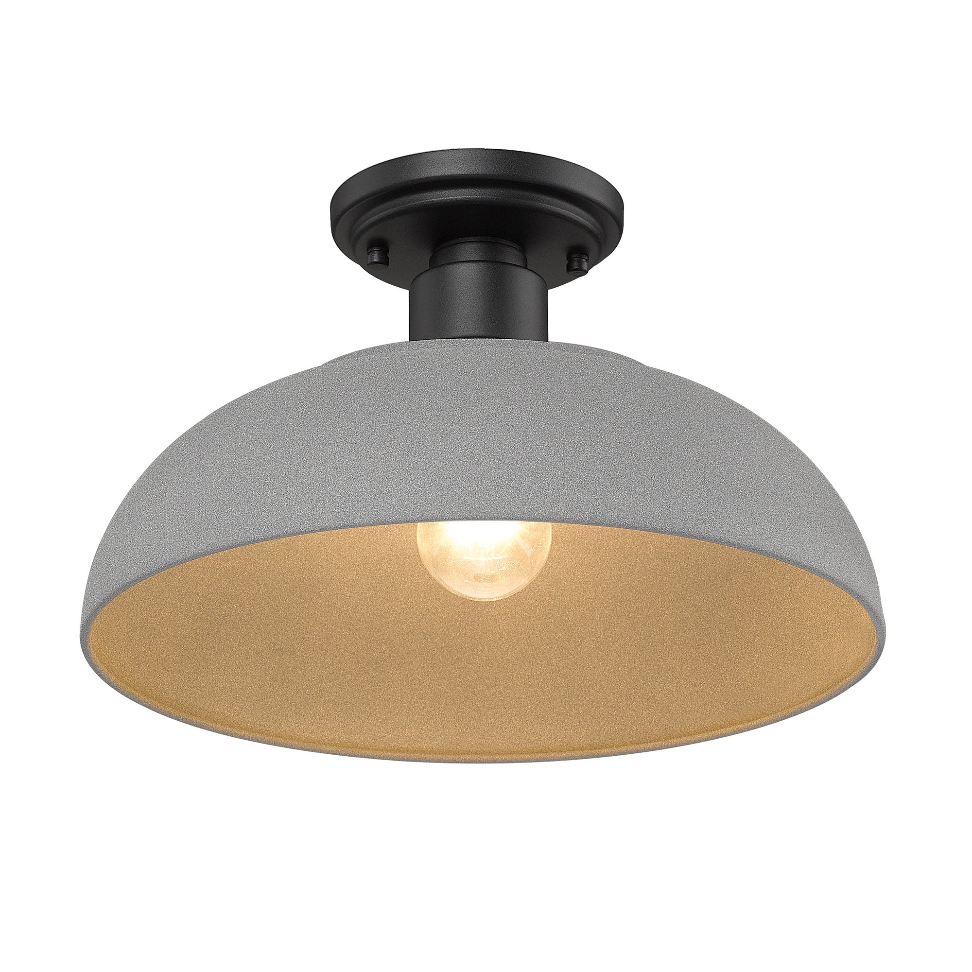 Yep by Golden Lighting Levitt 1-light Outdoor Ceiling in Natural Black and Natural Gray shade - Image 2
