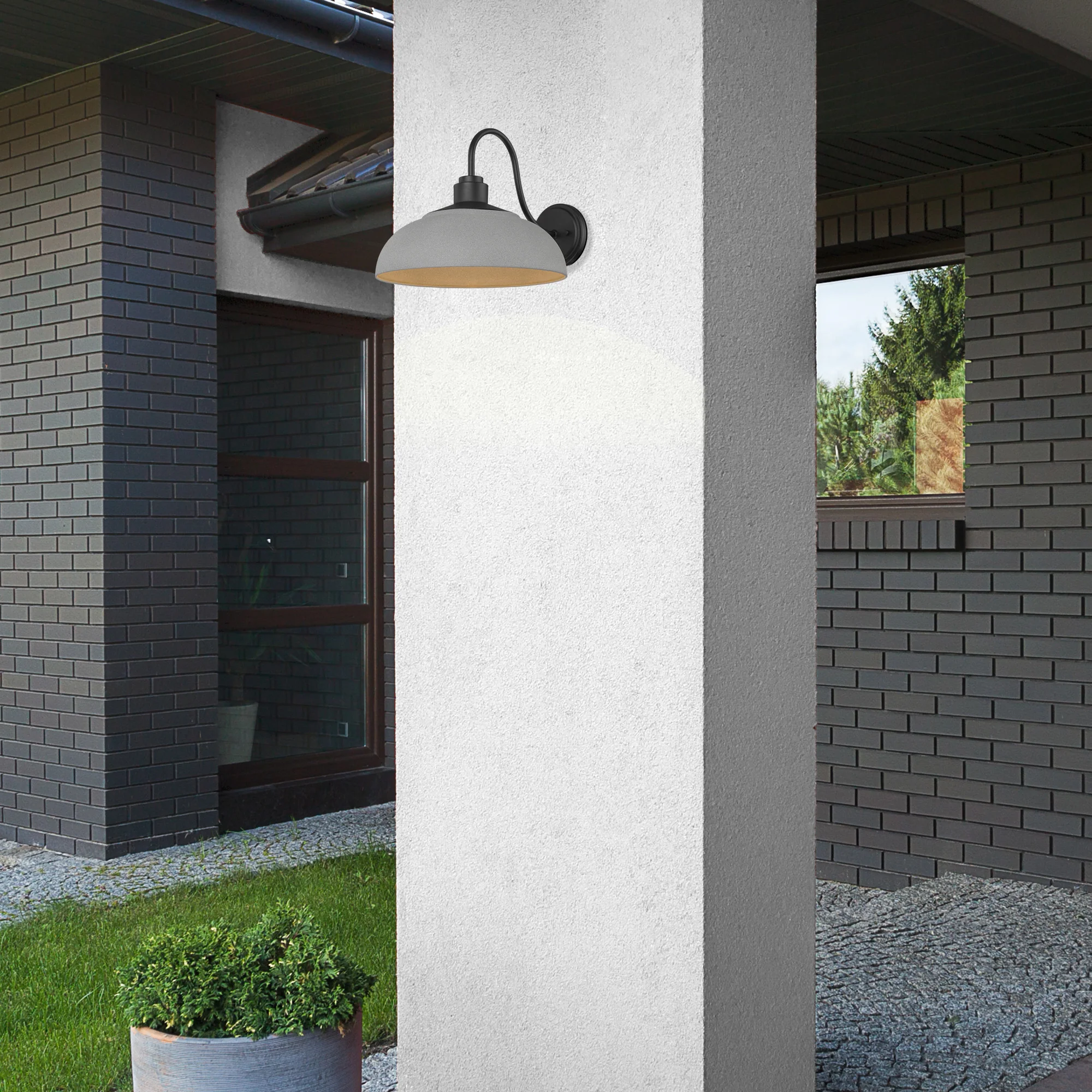 Yep by Golden Lighting Levitt 1-light Outdoor Wall in Natural Black and Natural Gray shade - Image 2