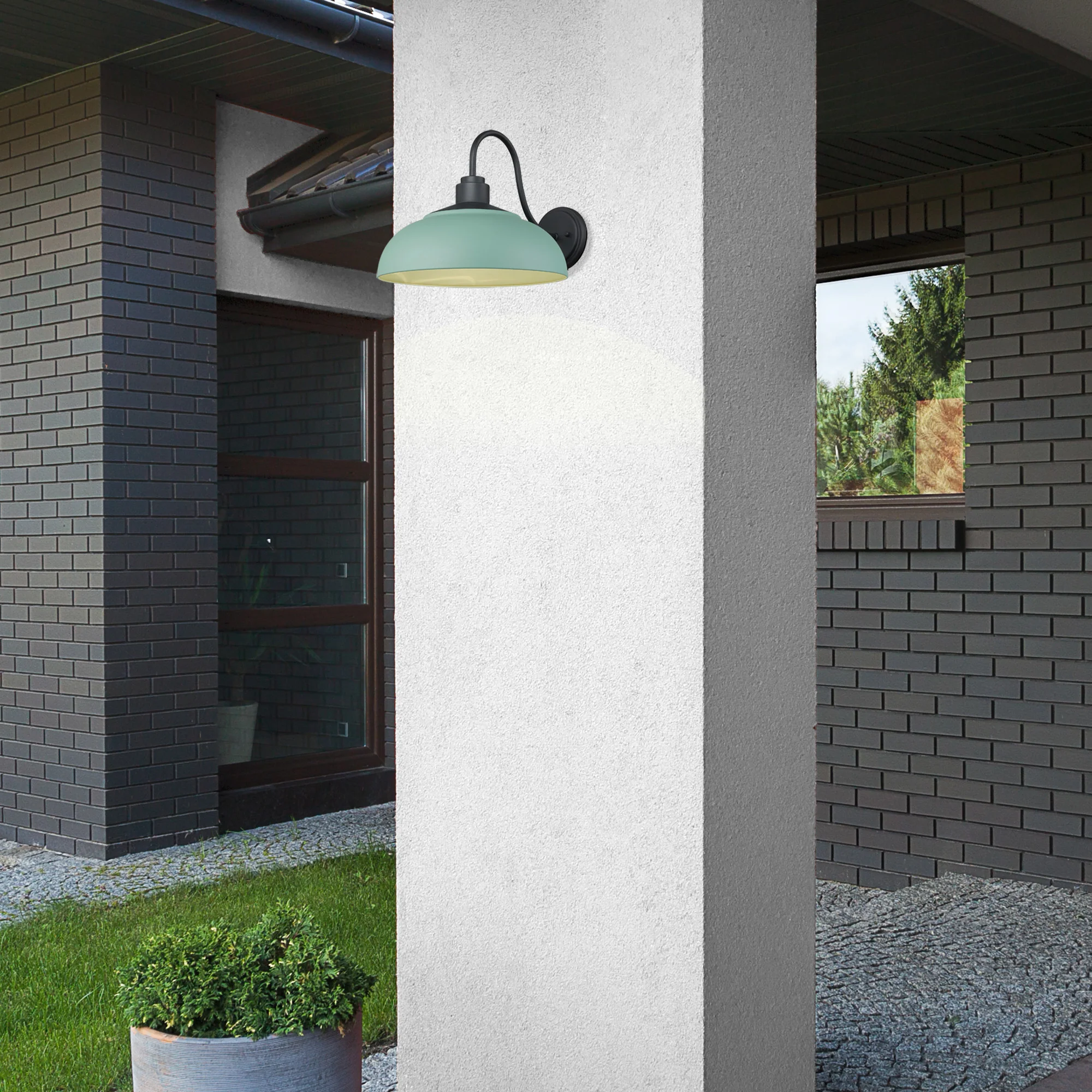 Yep by Golden Lighting Levitt 1-light Outdoor Wall in Natural Black and Natural Teal shade - Image 2