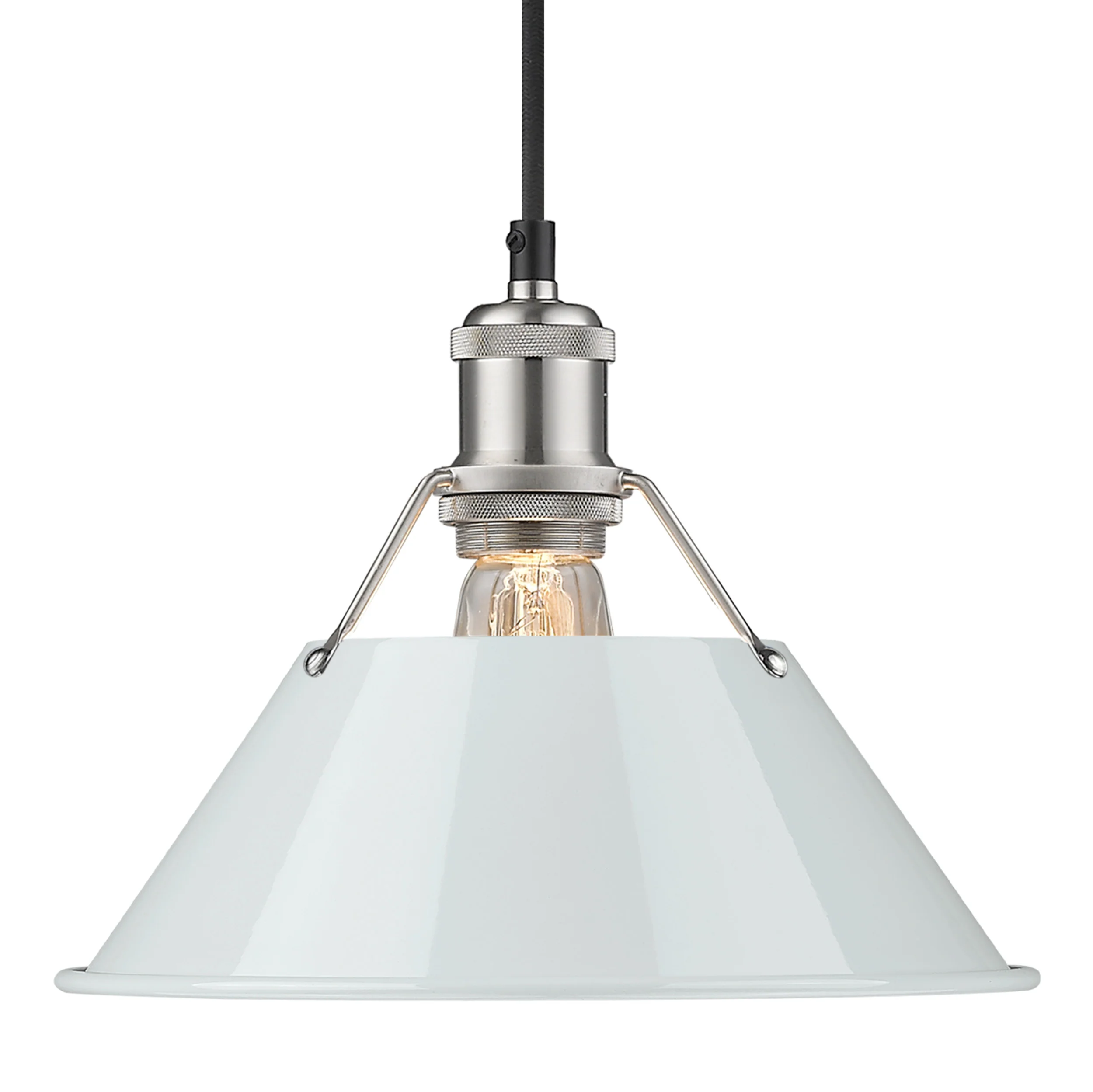 Yep by Golden Lighting Orwell 1-light 10in Pendant in Pewter and Dusky Blue shade