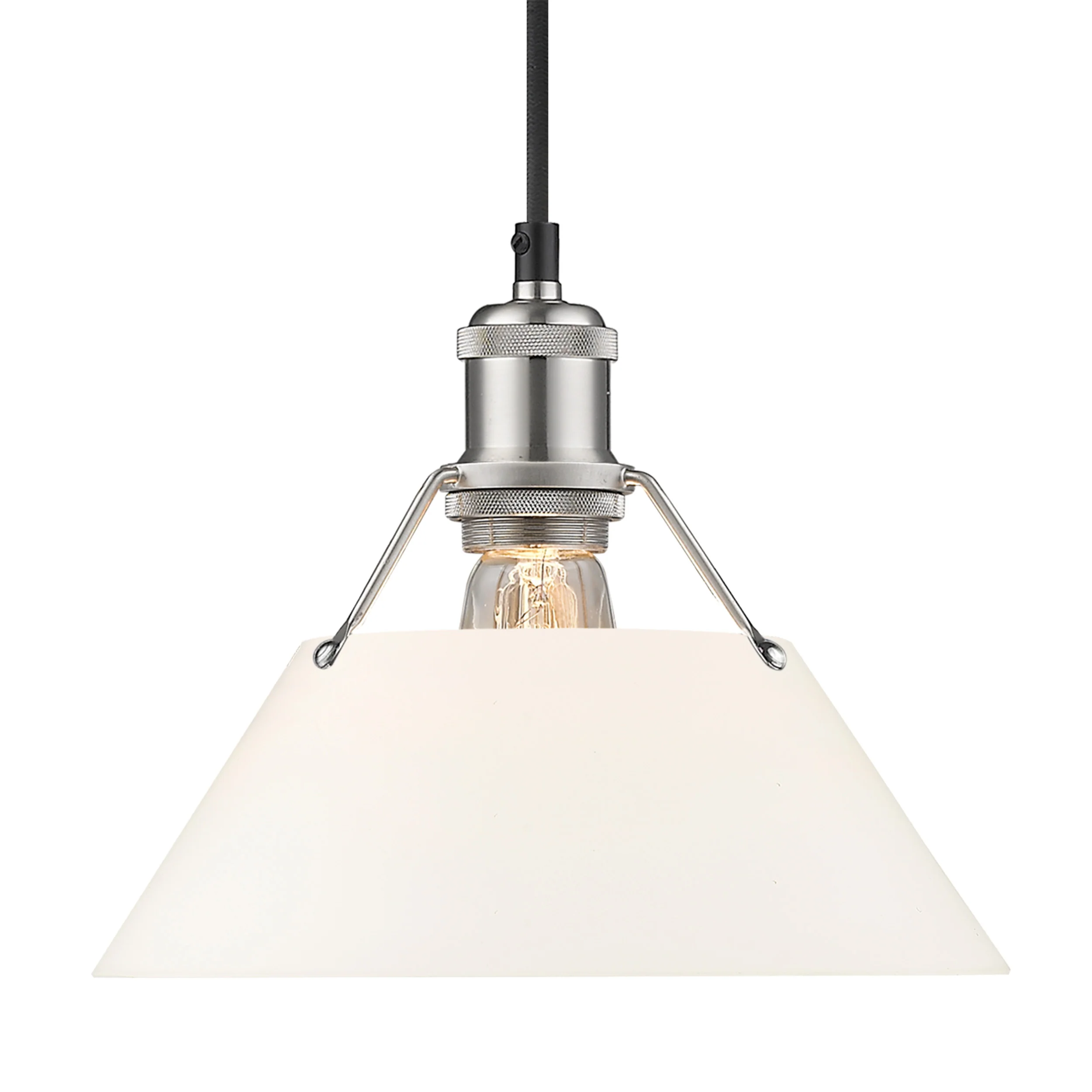 Yep by Golden Lighting Orwell 1-light 10in Pendant in Pewter and Opal Glass