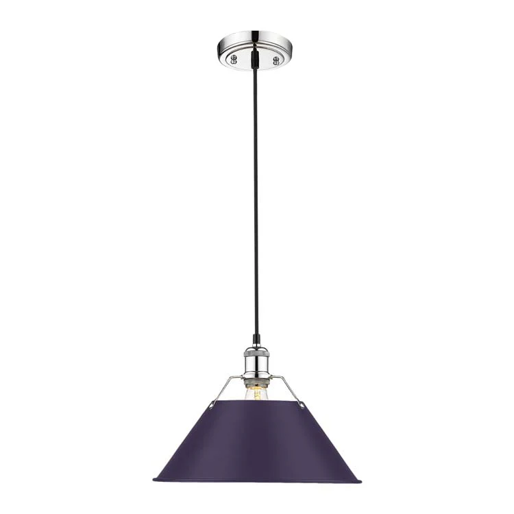 Yep by Golden Lighting Orwell 1-light 14in Pendant in Chrome and Exotic Purple shade - Image 2