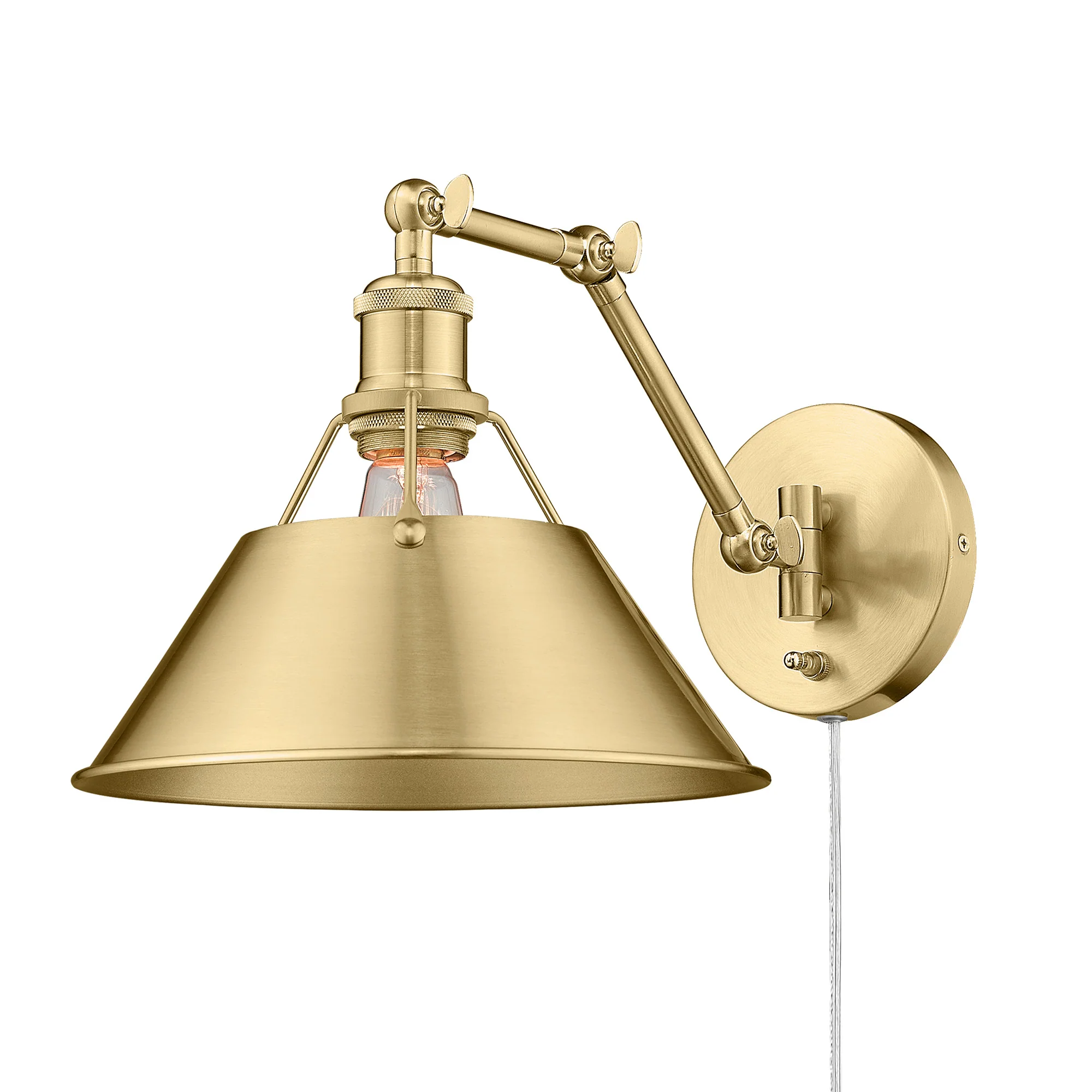 Yep by Golden Lighting Orwell 1-light Swing Arm in Brushed Champagne Brass - Image 2