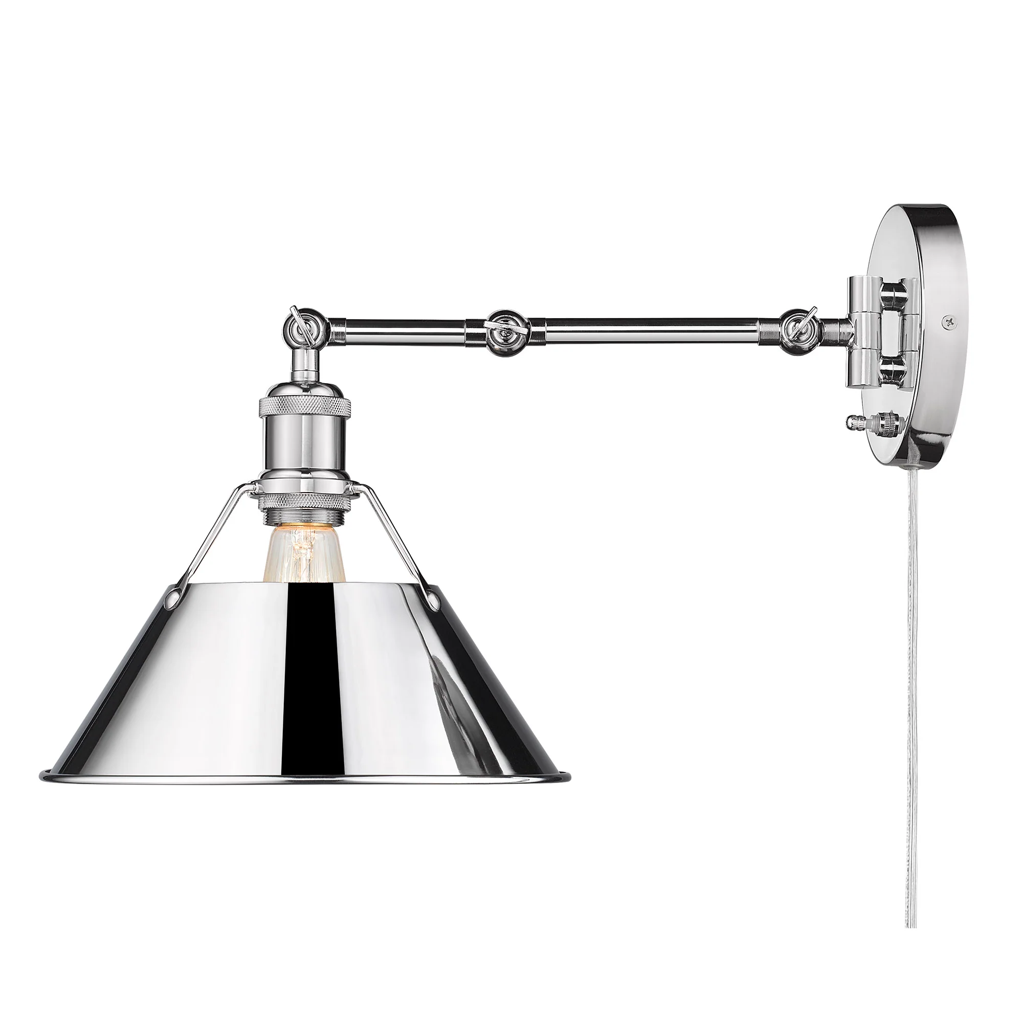 Yep by Golden Lighting Orwell 1-light Swing Arm Wall Lamp in Chrome - Image 2