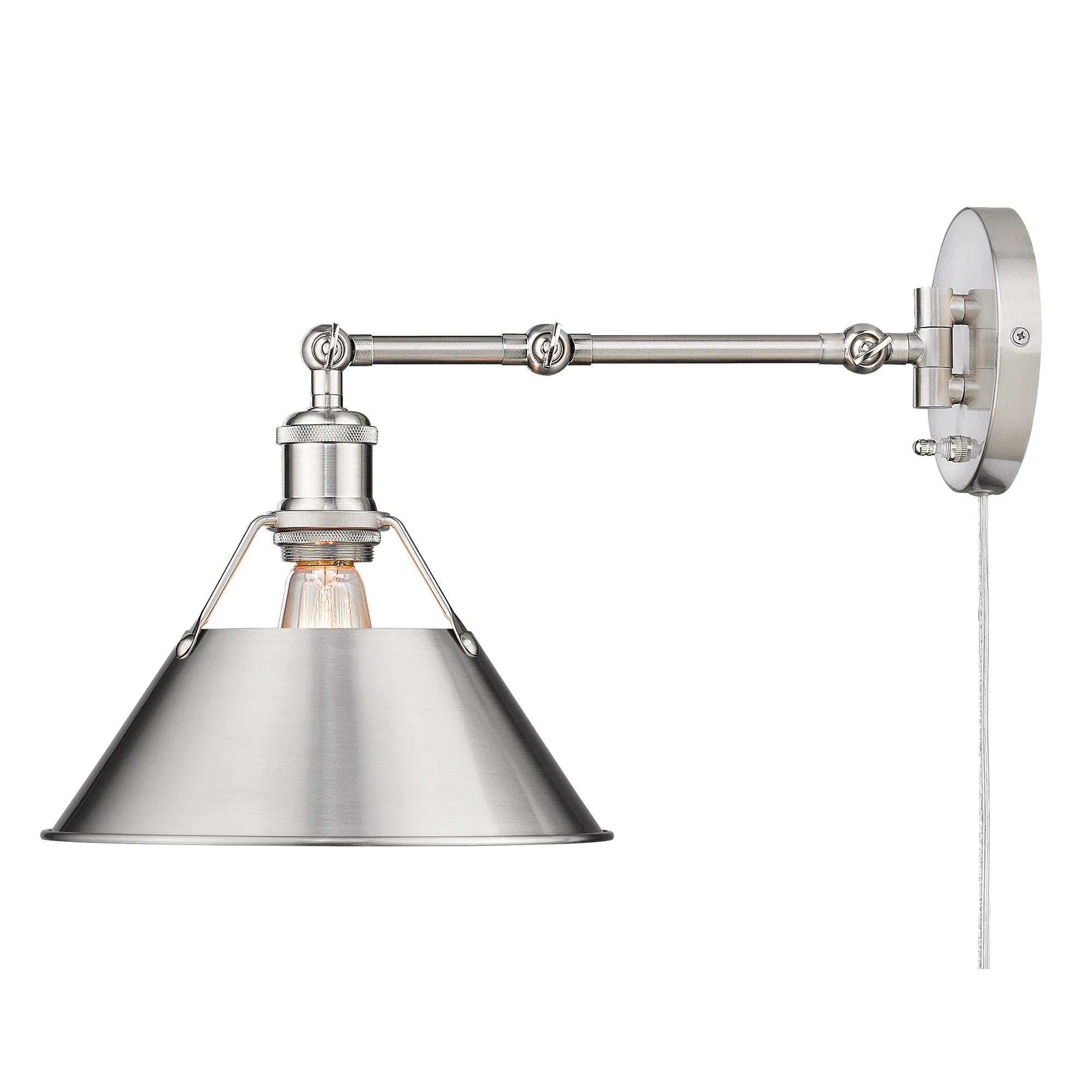 Yep by Golden Lighting Orwell 1-light Swing Arm Wall Lamp in Pewter - Image 2