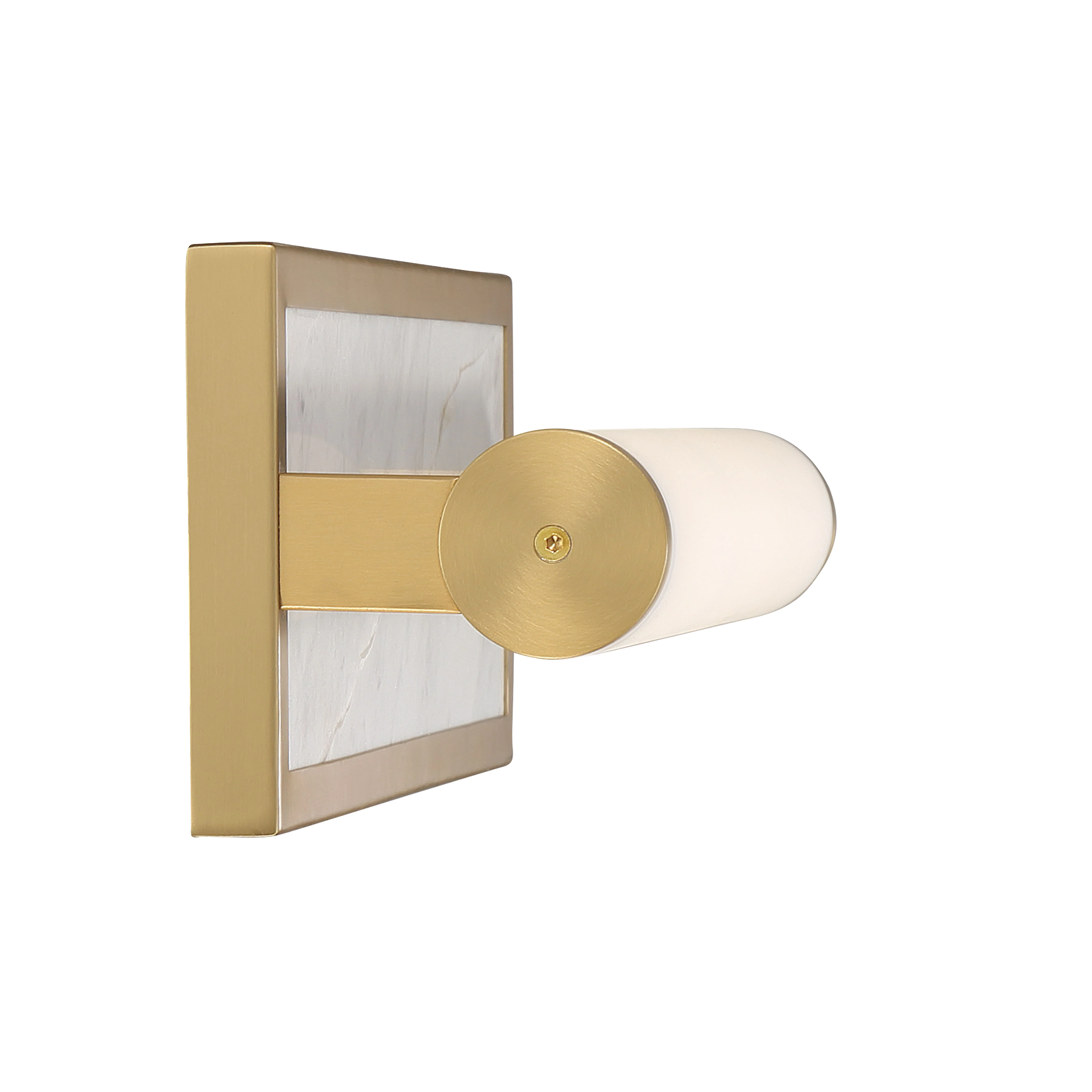 Yep by Golden Lighting Stratum Integrated LED 18in Vanity in Brushed Champagne Brass with Jazz White Marble - Image 2