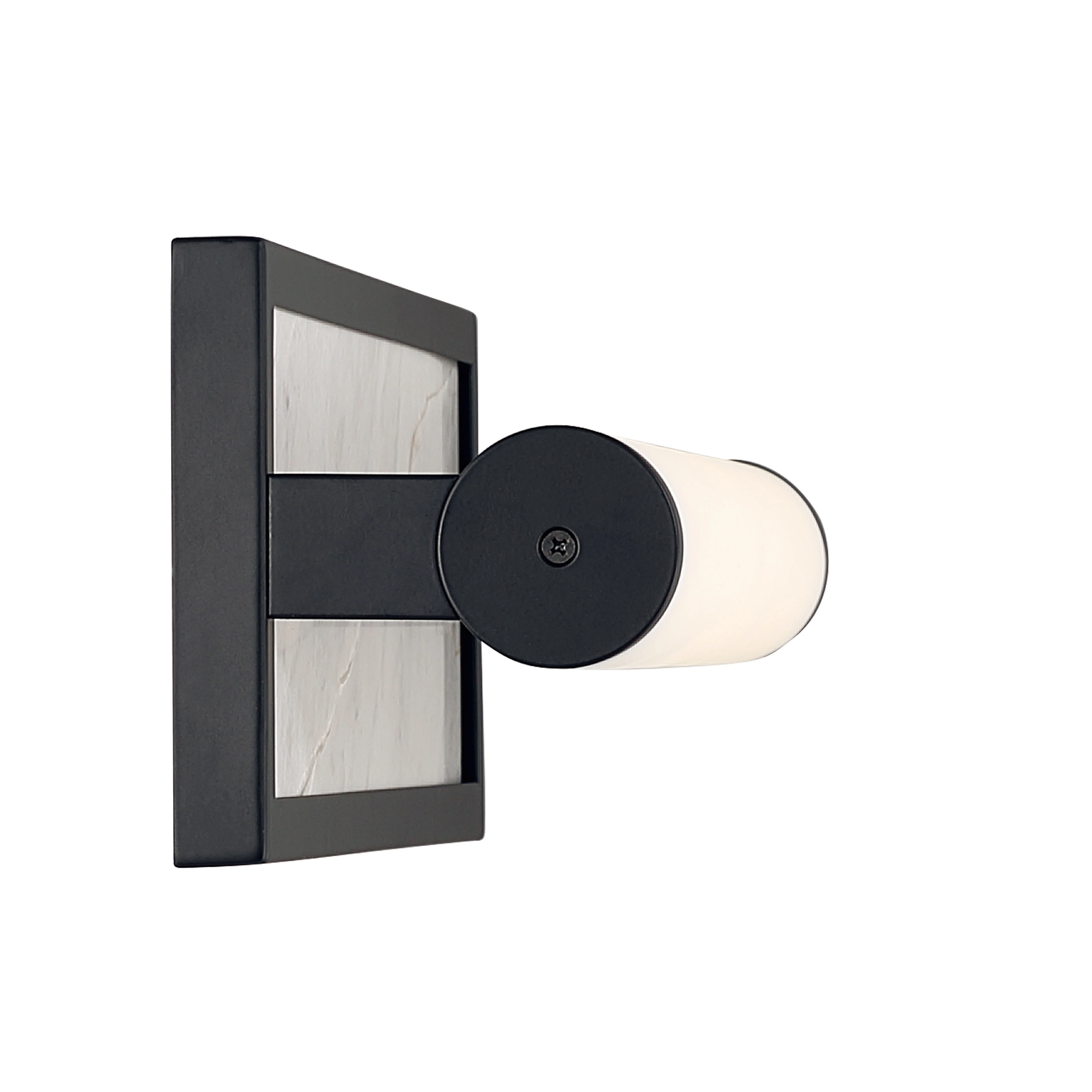 Yep by Golden Lighting Stratum Integrated LED 18in Vanity in Matte Black with Jazz White Marble - Image 2
