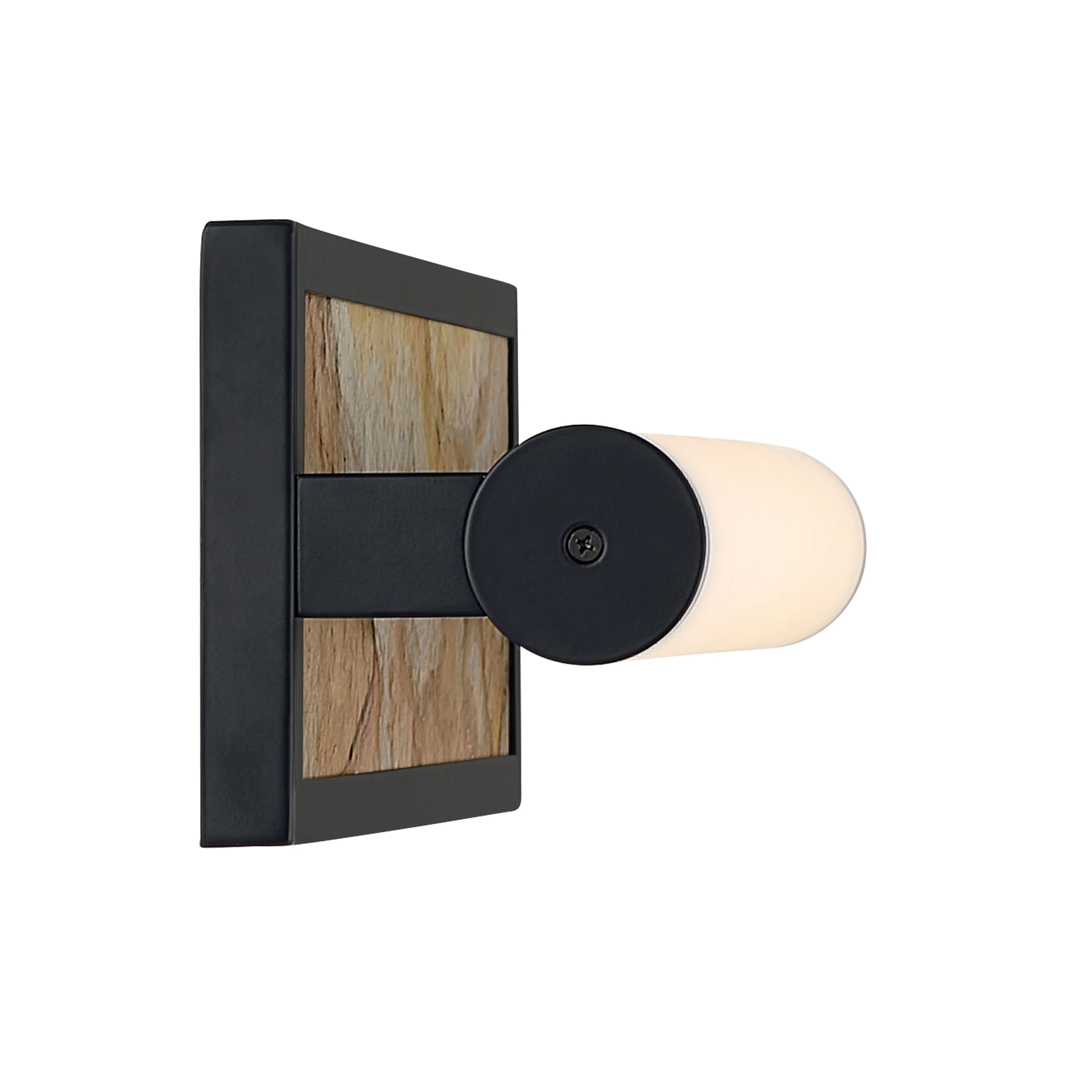 Yep by Golden Lighting Stratum Integrated LED 18in Vanity in Matte Black with Moon Rock Slate - Image 2