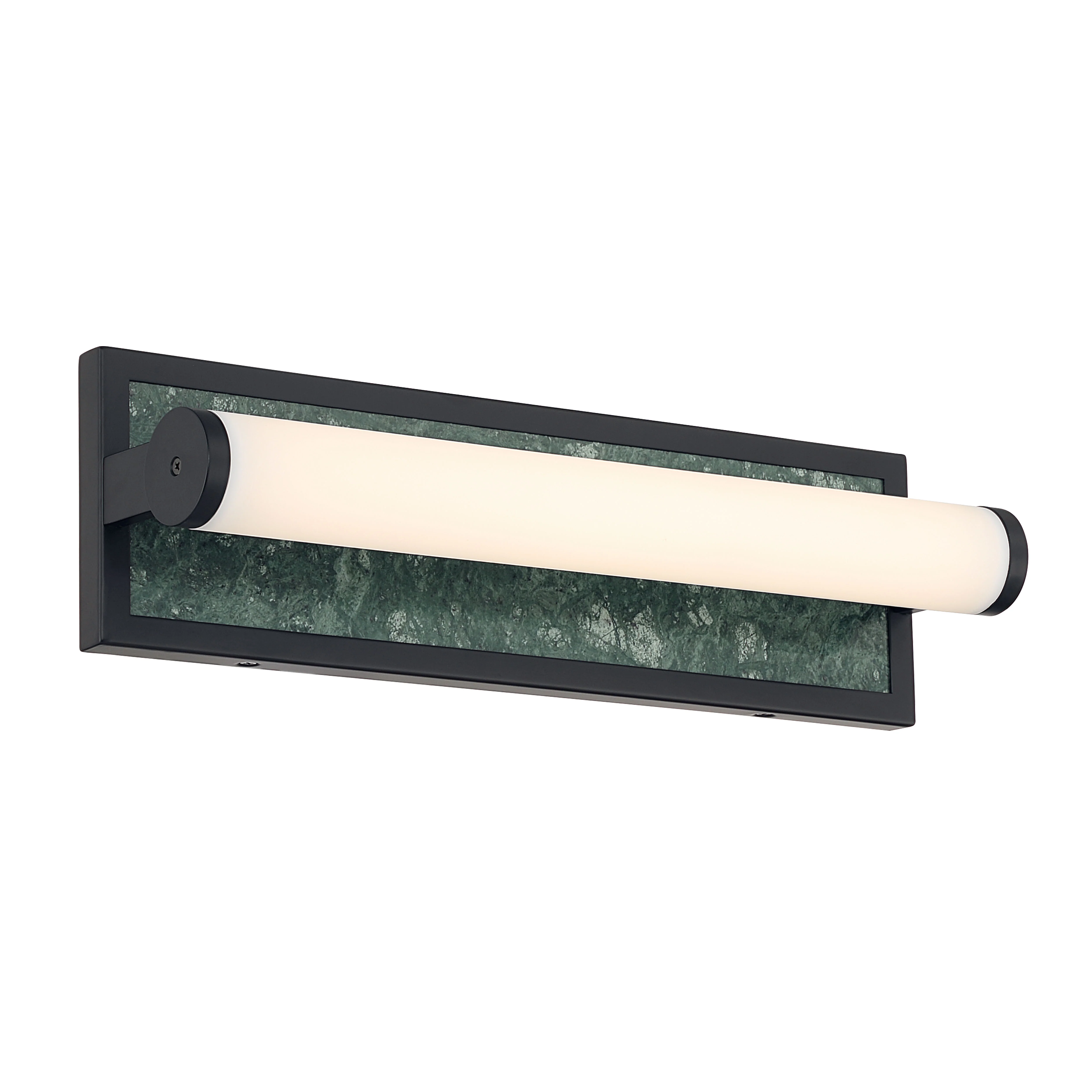 Yep by Golden Lighting Stratum Integrated LED 18in Vanity in Matte Black with Persian Green Marble