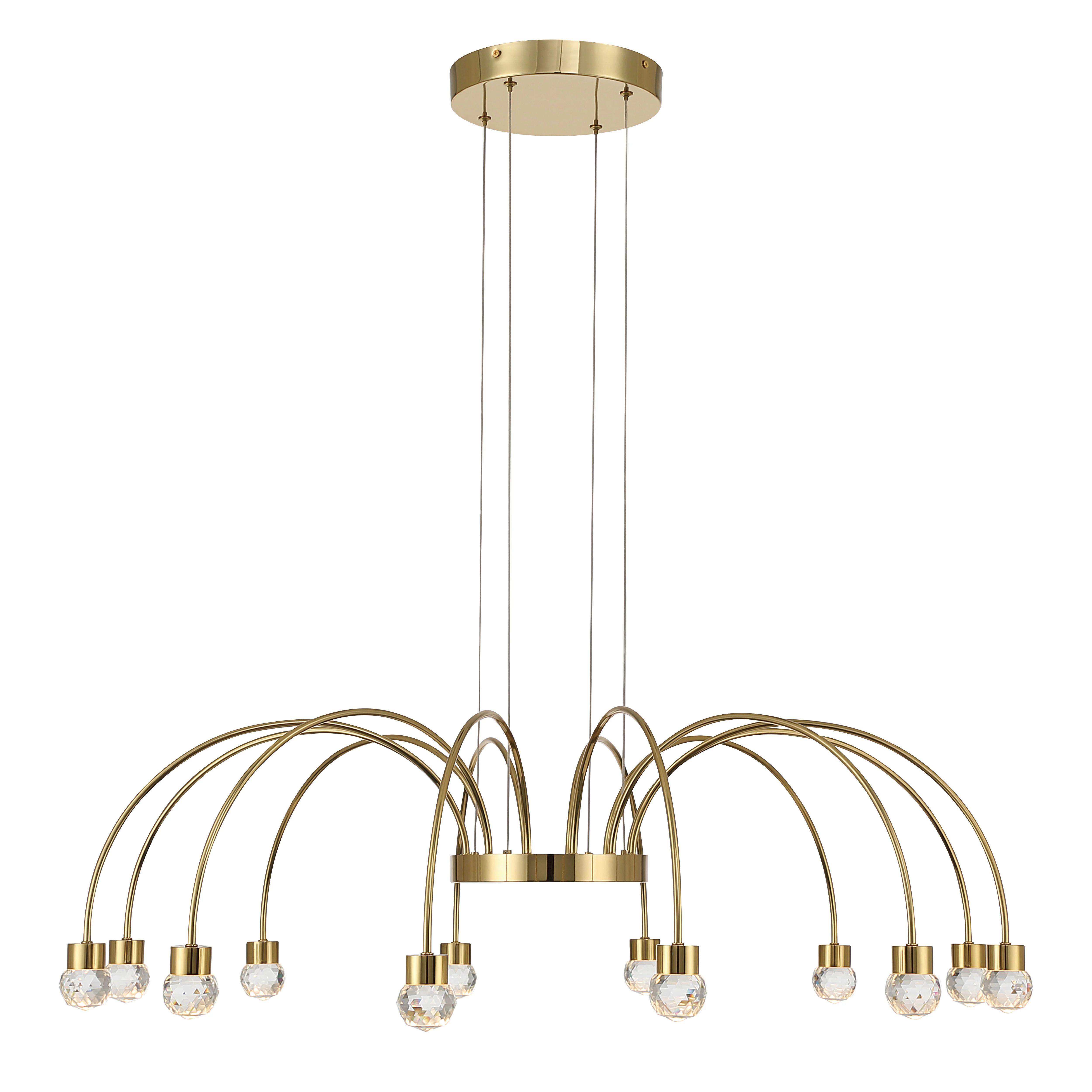 Yep by Golden Lighting Vario Integrated LED 12 light Chandelier in Titanium Gold with Crystal diffusers - Image 2