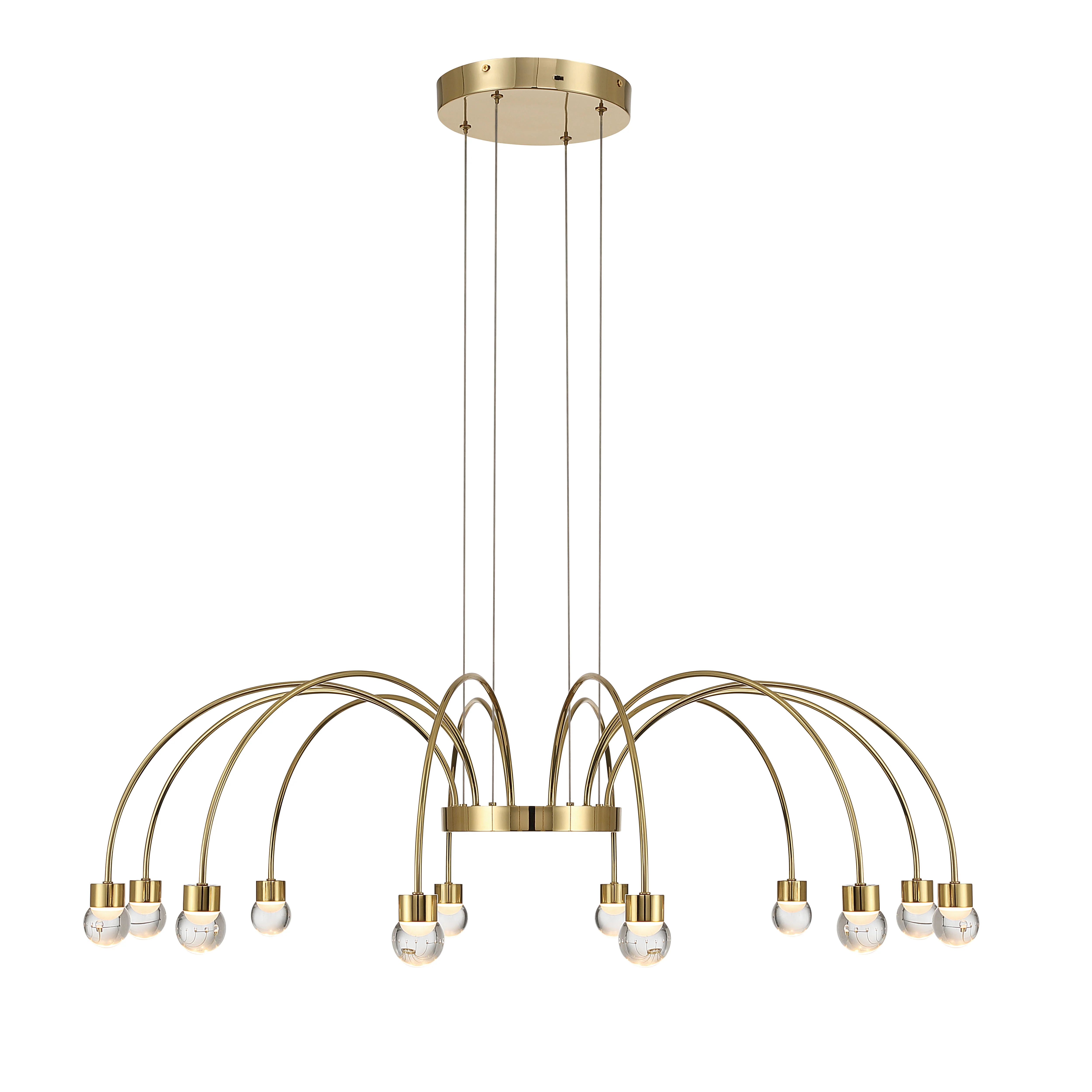 Yep by Golden Lighting Vario Integrated LED 12 light Chandelier in Titanium Gold with Globe diffusers - Image 2