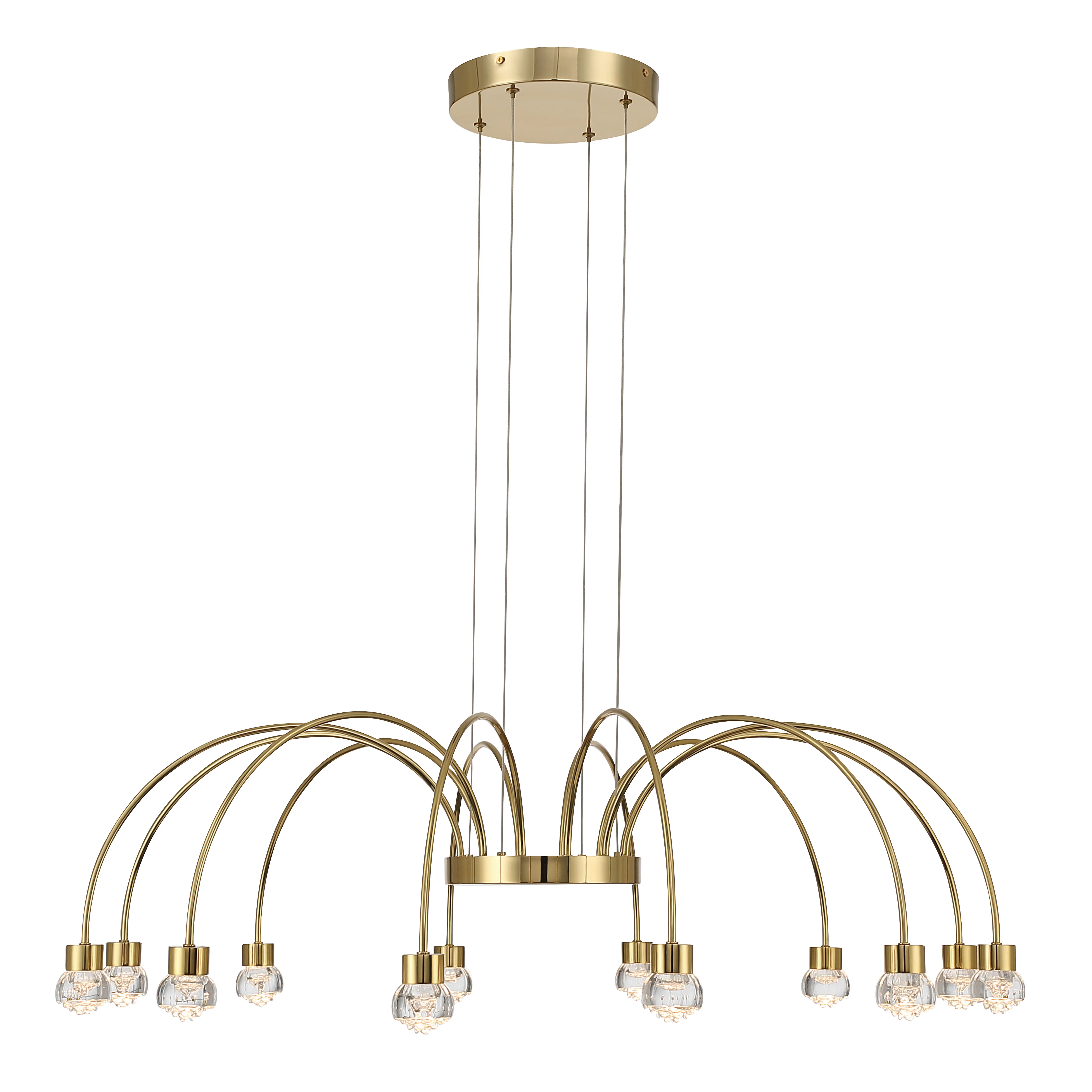 Yep by Golden Lighting Vario Integrated LED 12 light Chandelier in Titanium Gold with Rose diffusers - Image 2