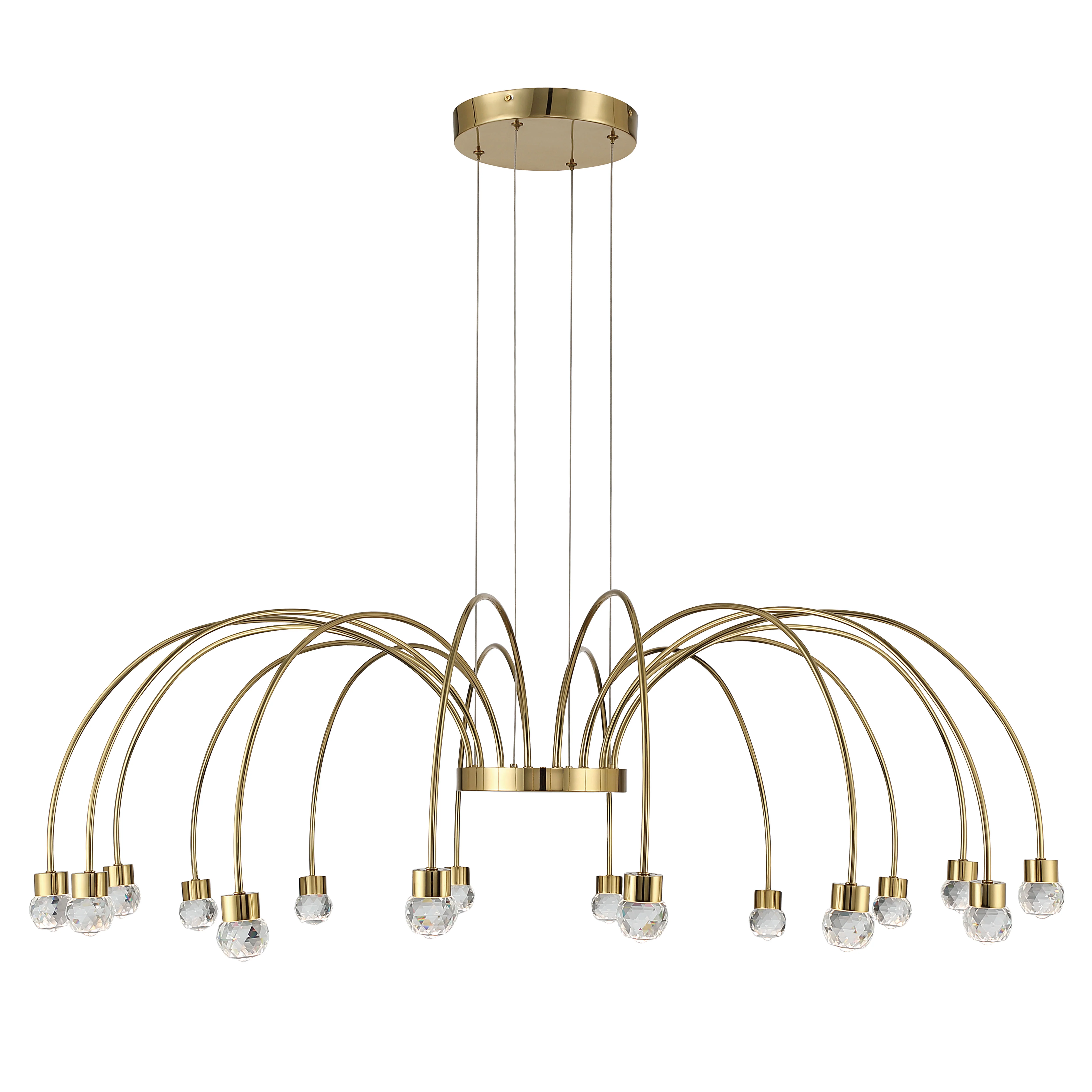 Yep by Golden Lighting Vario Integrated LED 16 light Chandelier in Titanium Gold with Crystal diffusers - Image 2