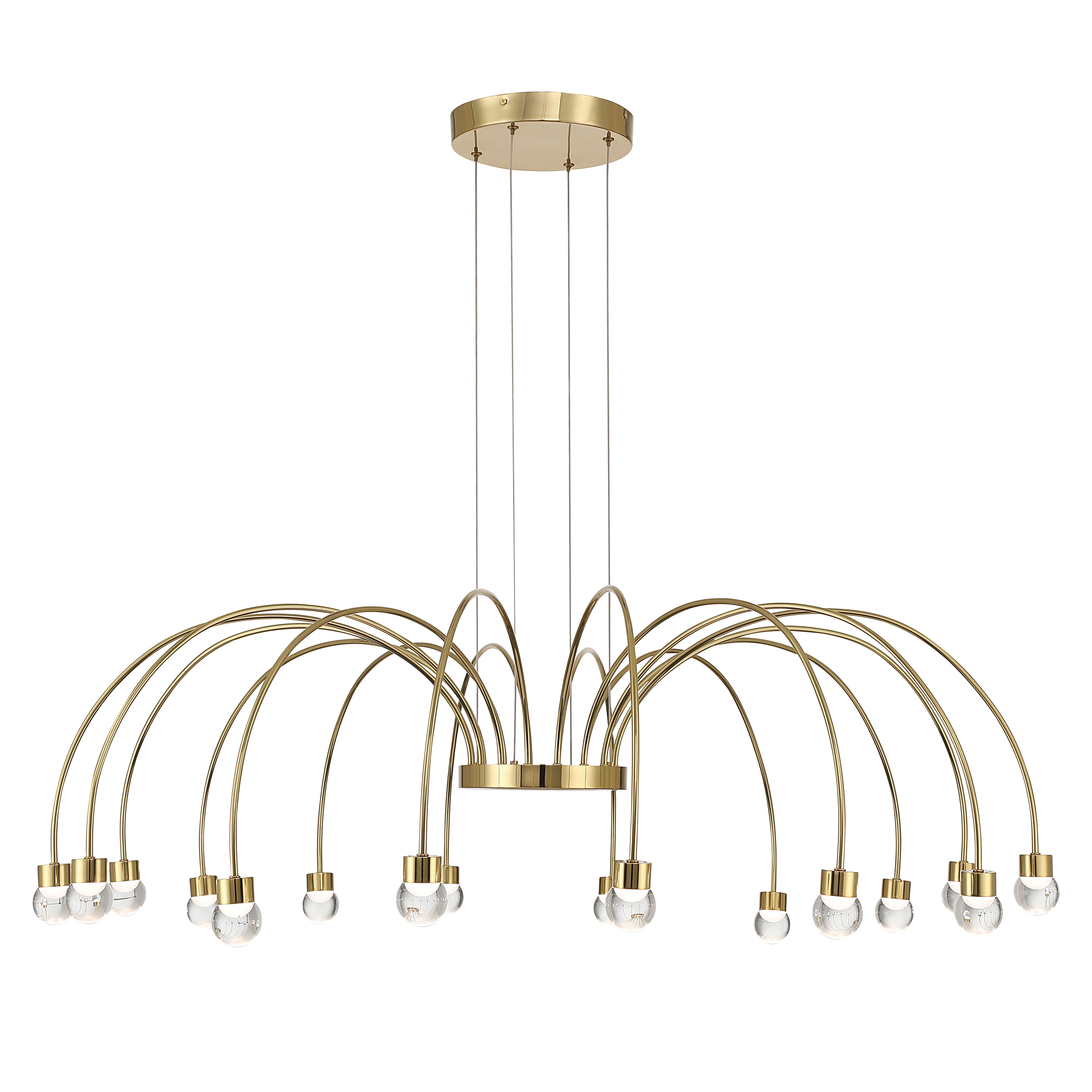 Yep by Golden Lighting Vario Integrated LED 16 light Chandelier in Titanium Gold with Globe diffusers - Image 2