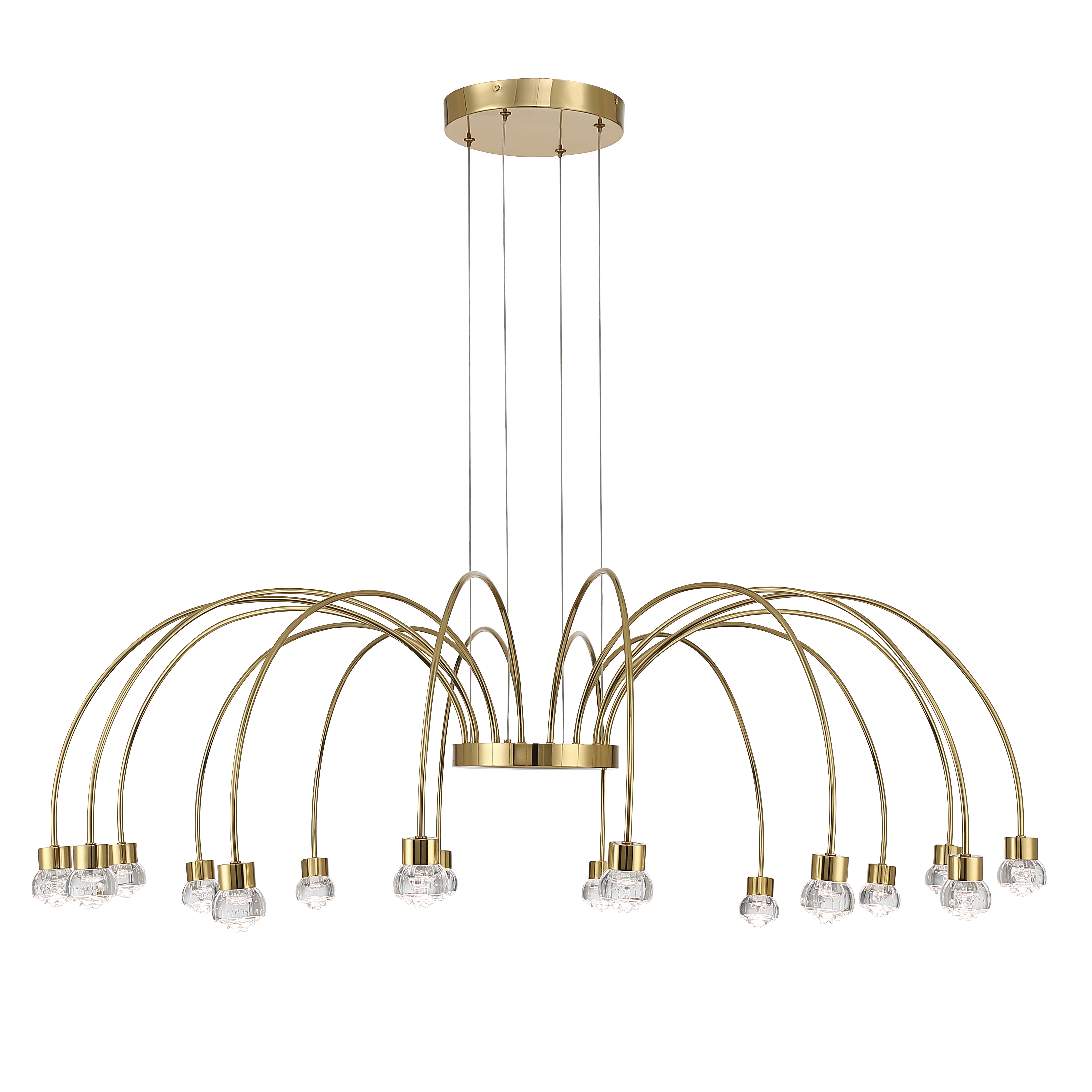 Yep by Golden Lighting Vario Integrated LED 16 light Chandelier in Titanium Gold with Rose diffusers - Image 2