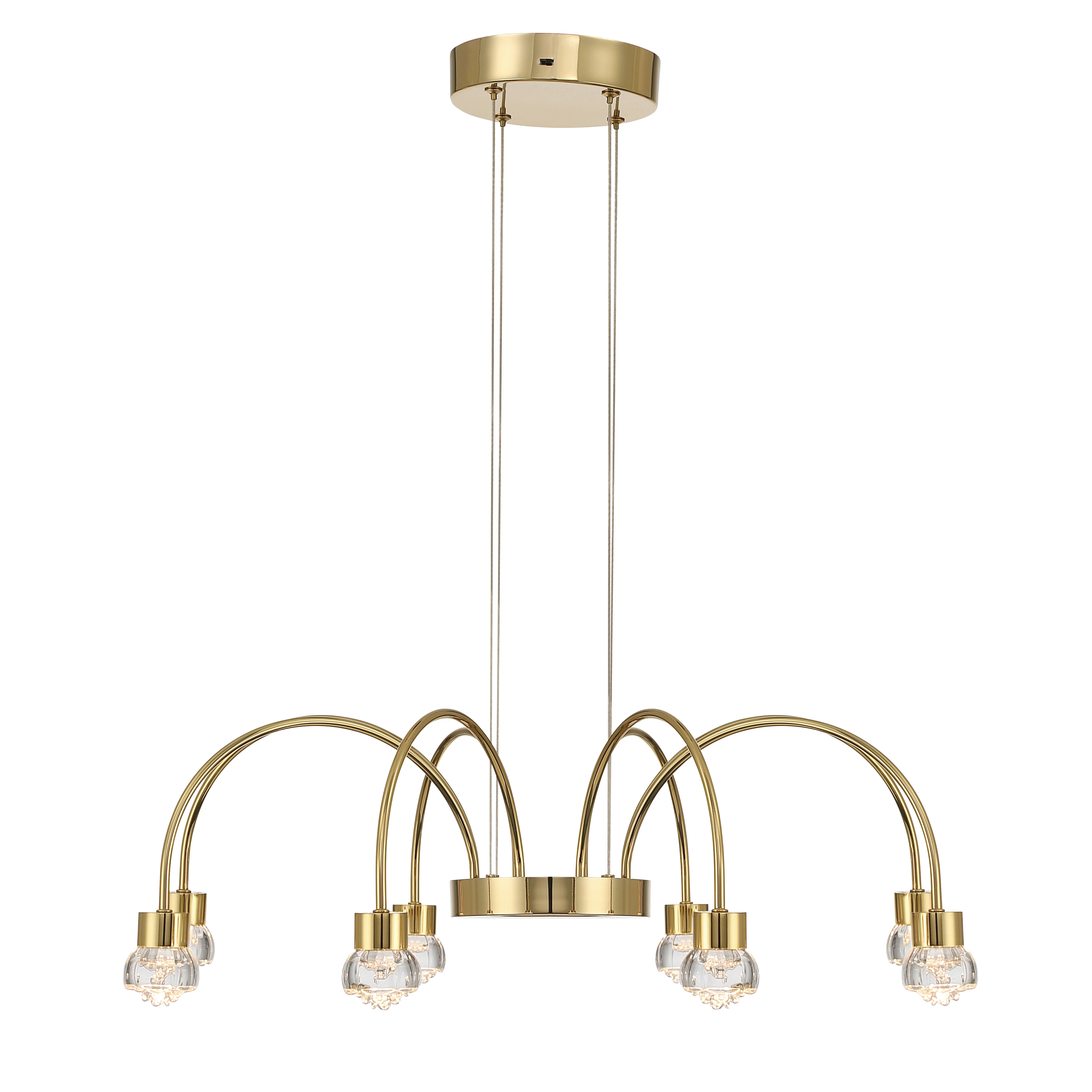 Yep by Golden Lighting Vario Integrated LED 8 light Chandelier in Titanium Gold with Rose diffusers - Image 2
