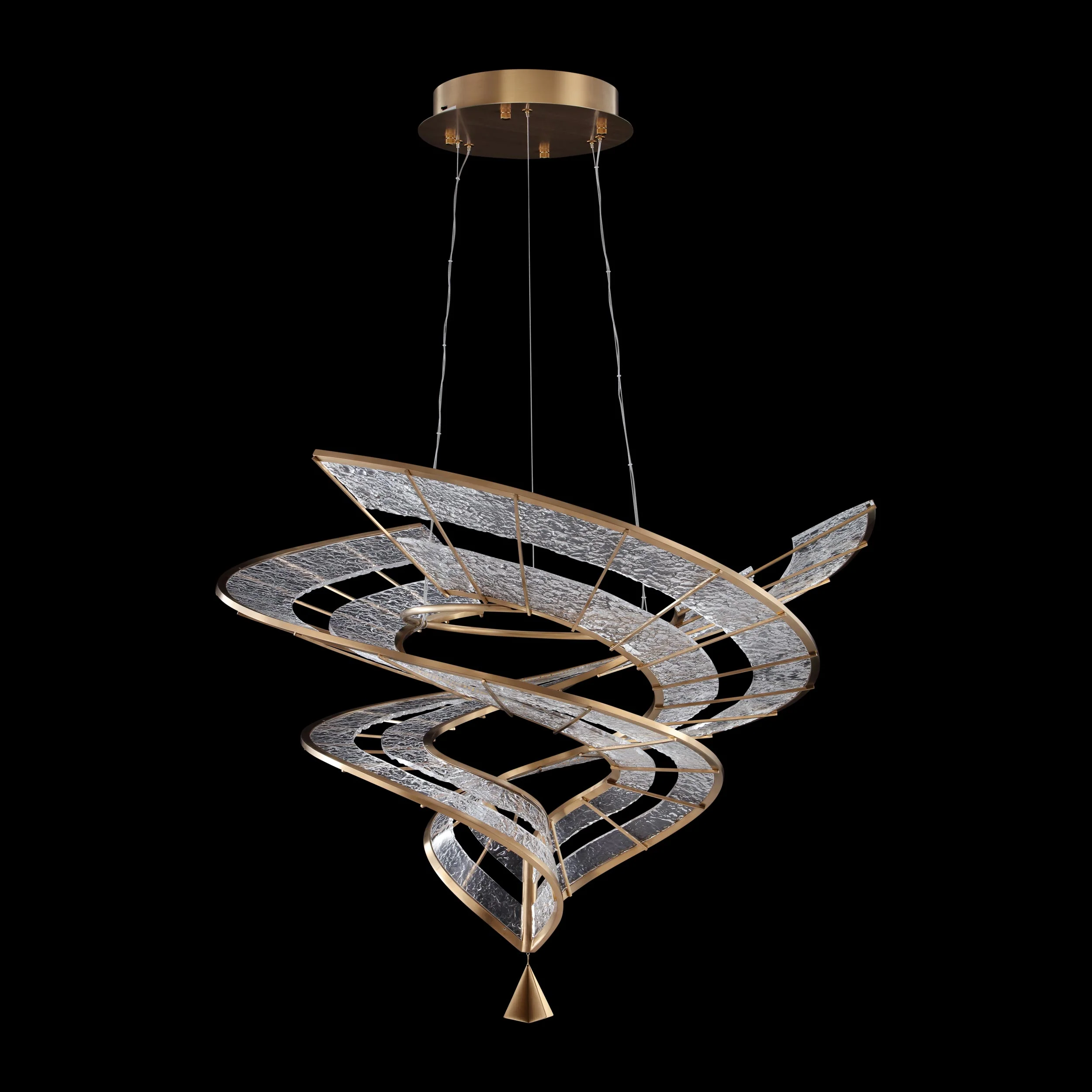 Ziva by Golden Lighting Aurora Integrated LED 36"W Pendant in Brushed Champagne - Image 7