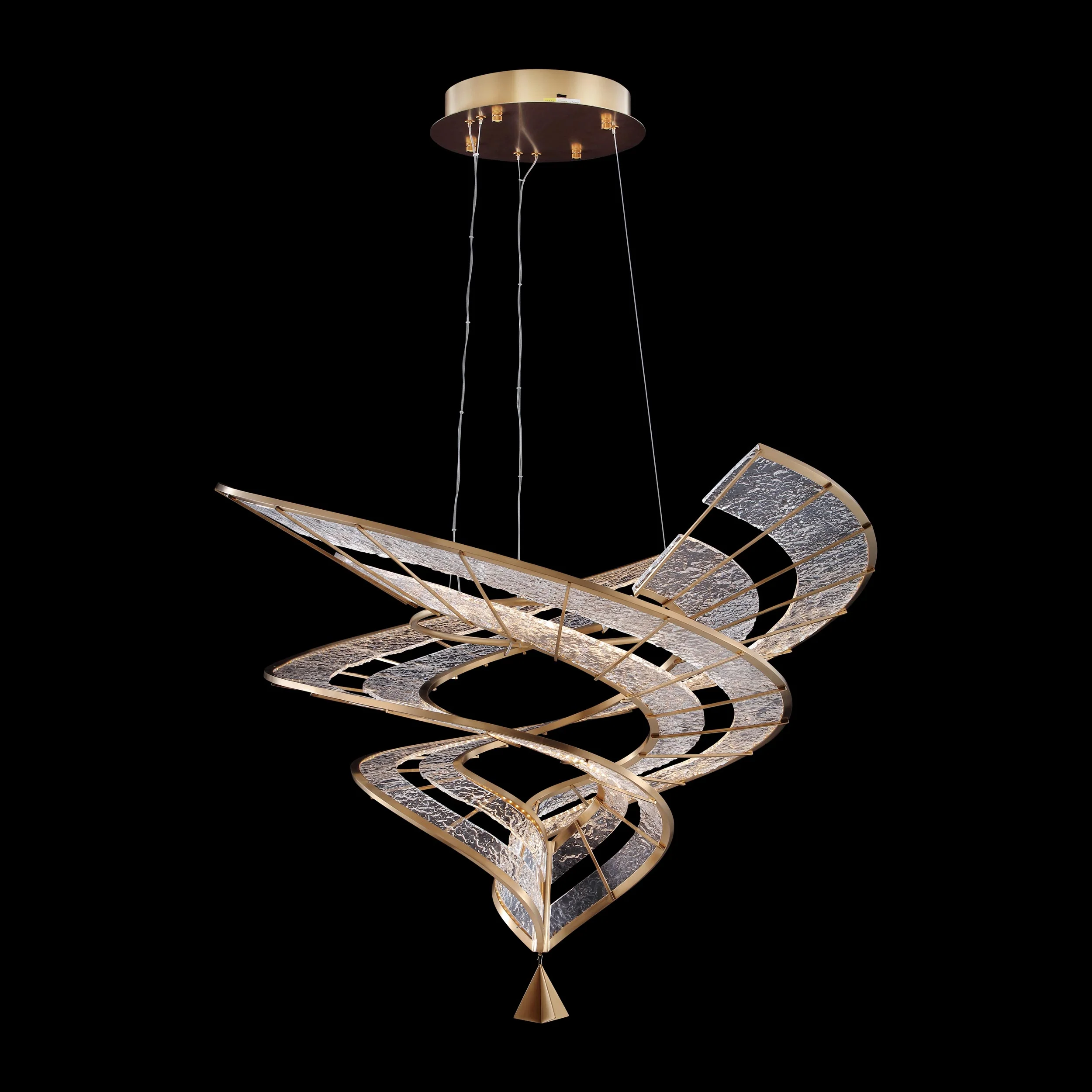 Ziva by Golden Lighting Aurora Integrated LED 36"W Pendant in Brushed Champagne - Image 8