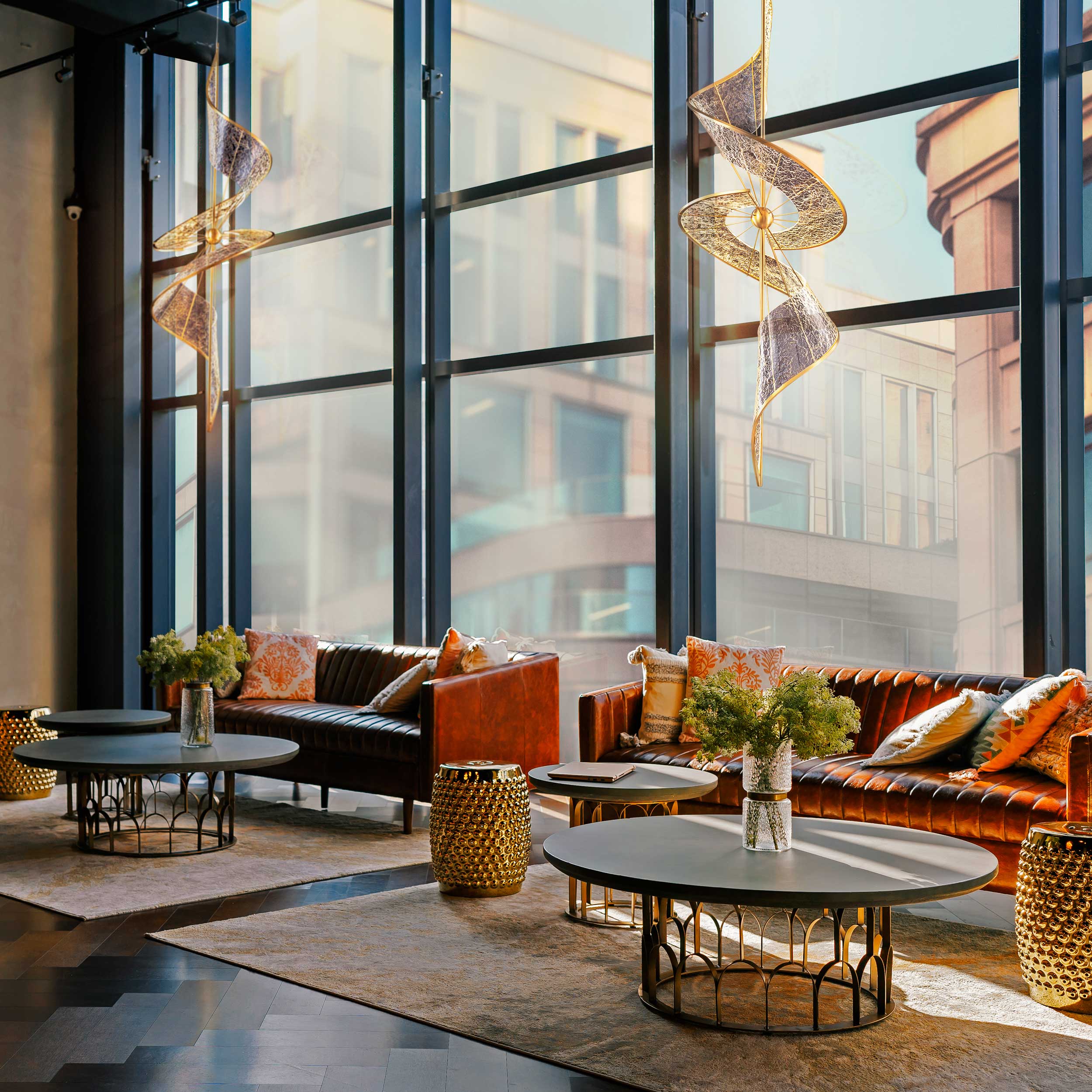 Ziva by Golden Lighting Aurora Integrated LED 71"H Pendant in Brushed Champagne - Image 4