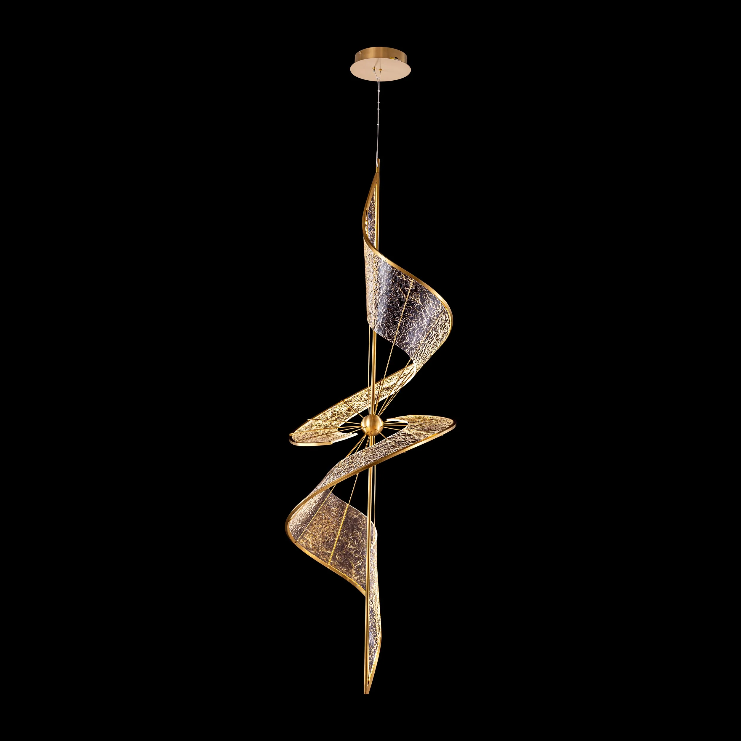 Ziva by Golden Lighting Aurora Integrated LED 71"H Pendant in Brushed Champagne - Image 5