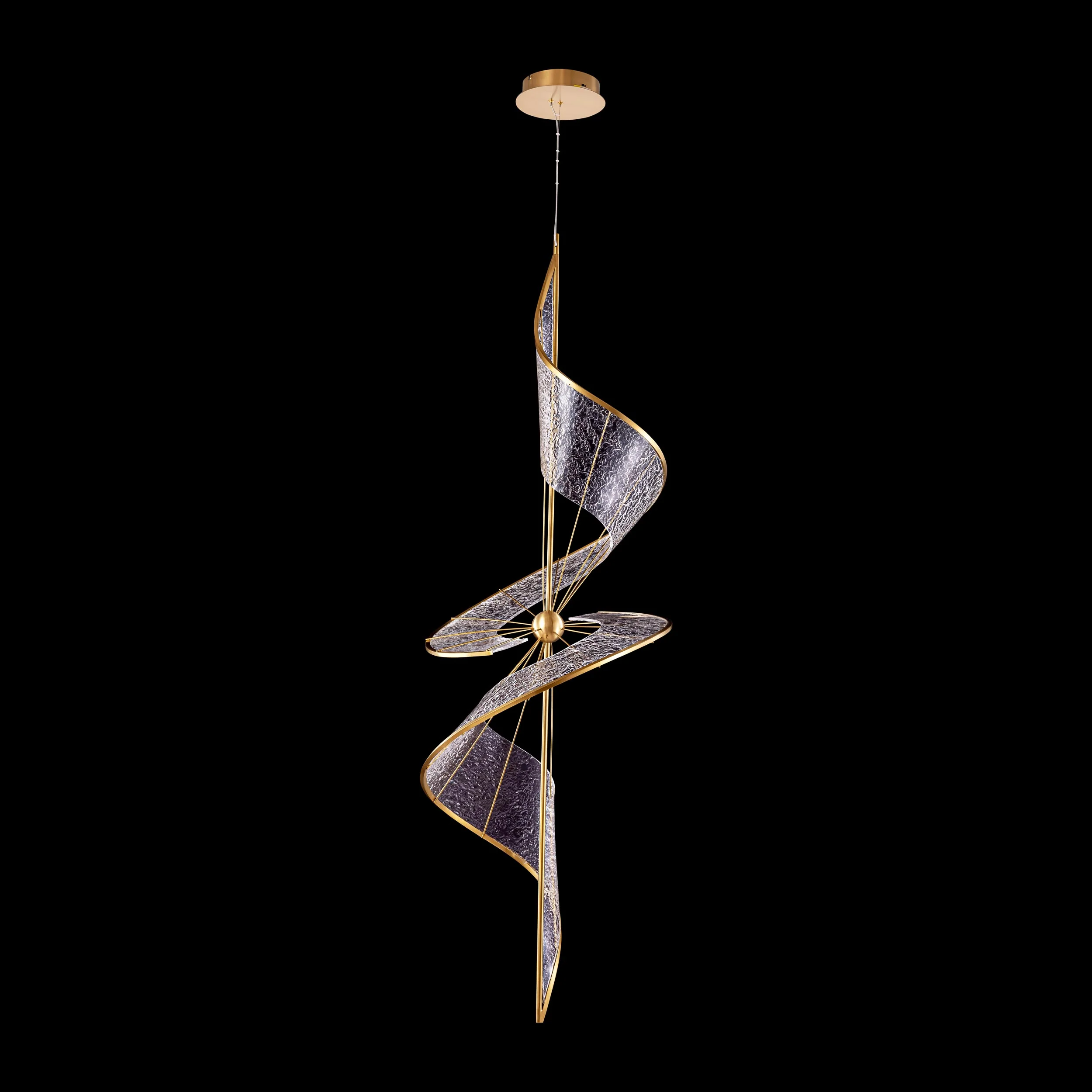 Ziva by Golden Lighting Aurora Integrated LED 71"H Pendant in Brushed Champagne - Image 6