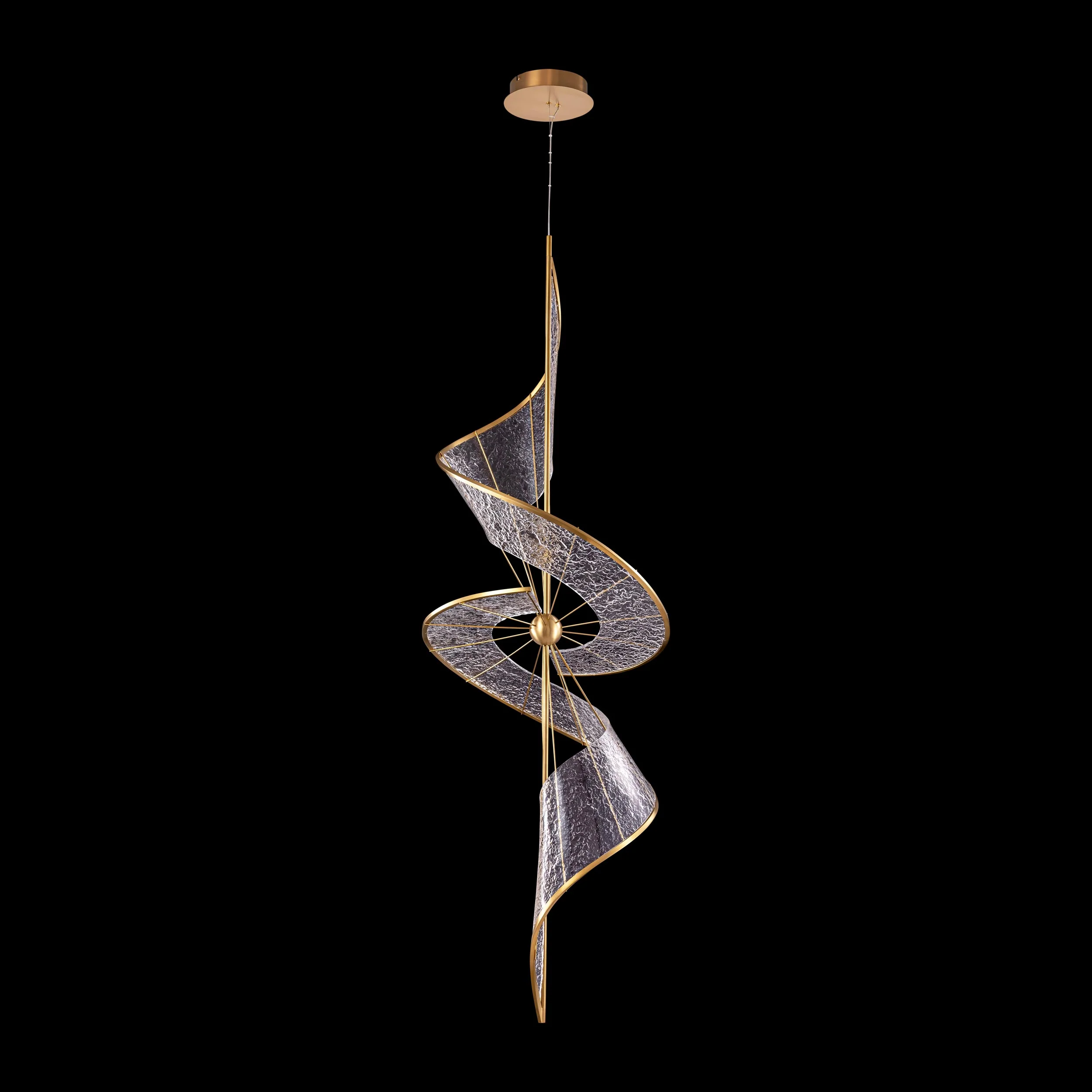 Ziva by Golden Lighting Aurora Integrated LED 71"H Pendant in Brushed Champagne - Image 7