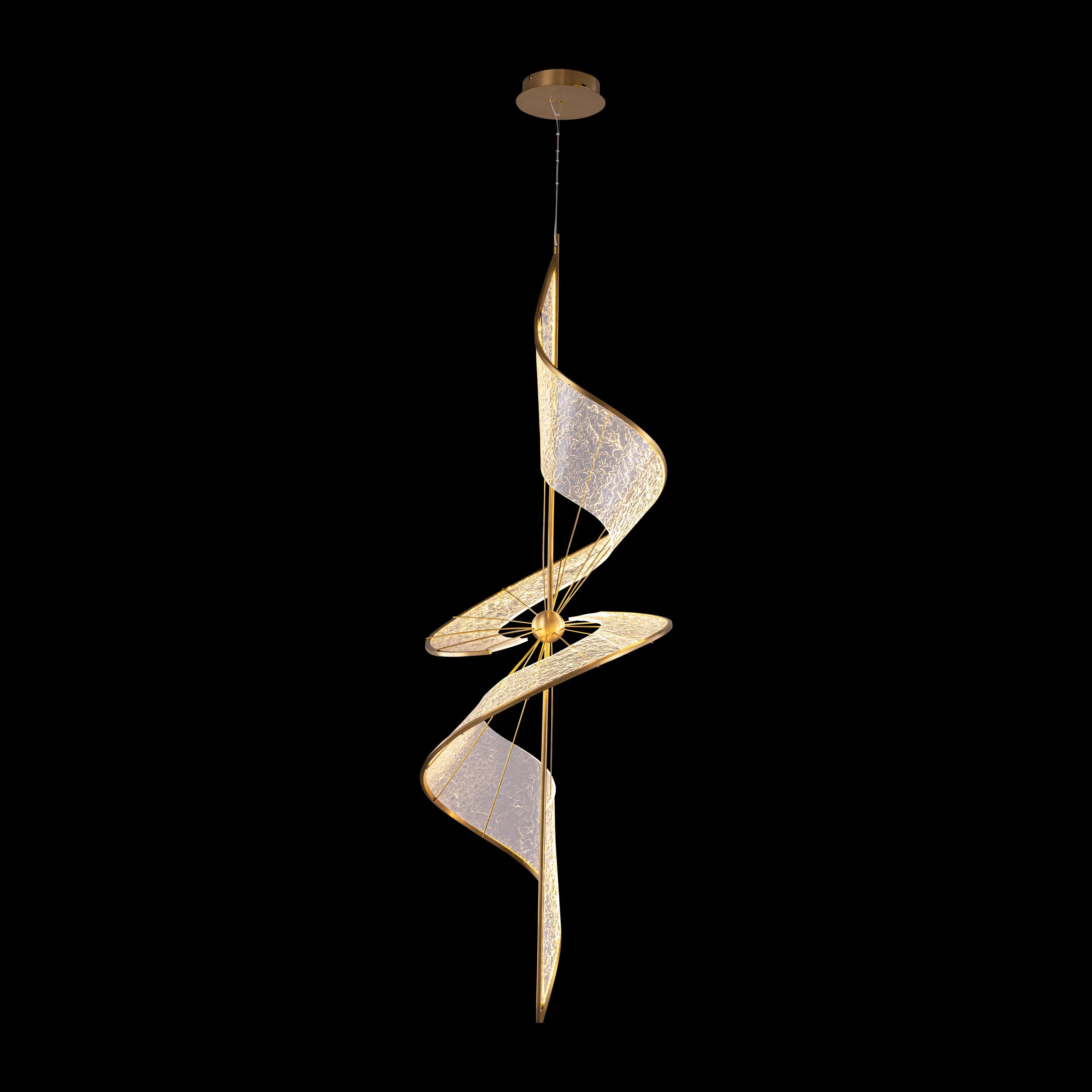 Ziva by Golden Lighting Aurora Integrated LED 71"H Pendant in Brushed Champagne - Image 8