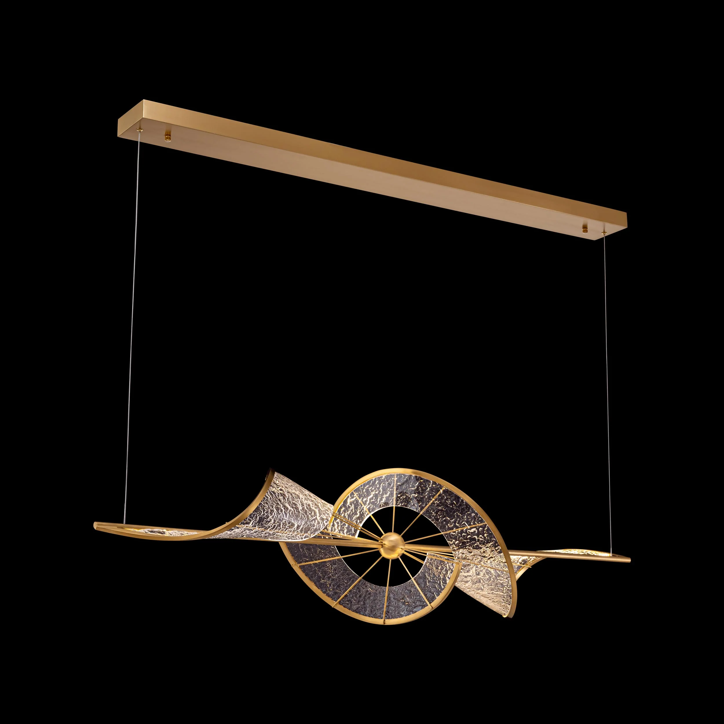 Ziva by Golden Lighting Aurora Integrated LED Island Light in Brushed Champagne - Image 4
