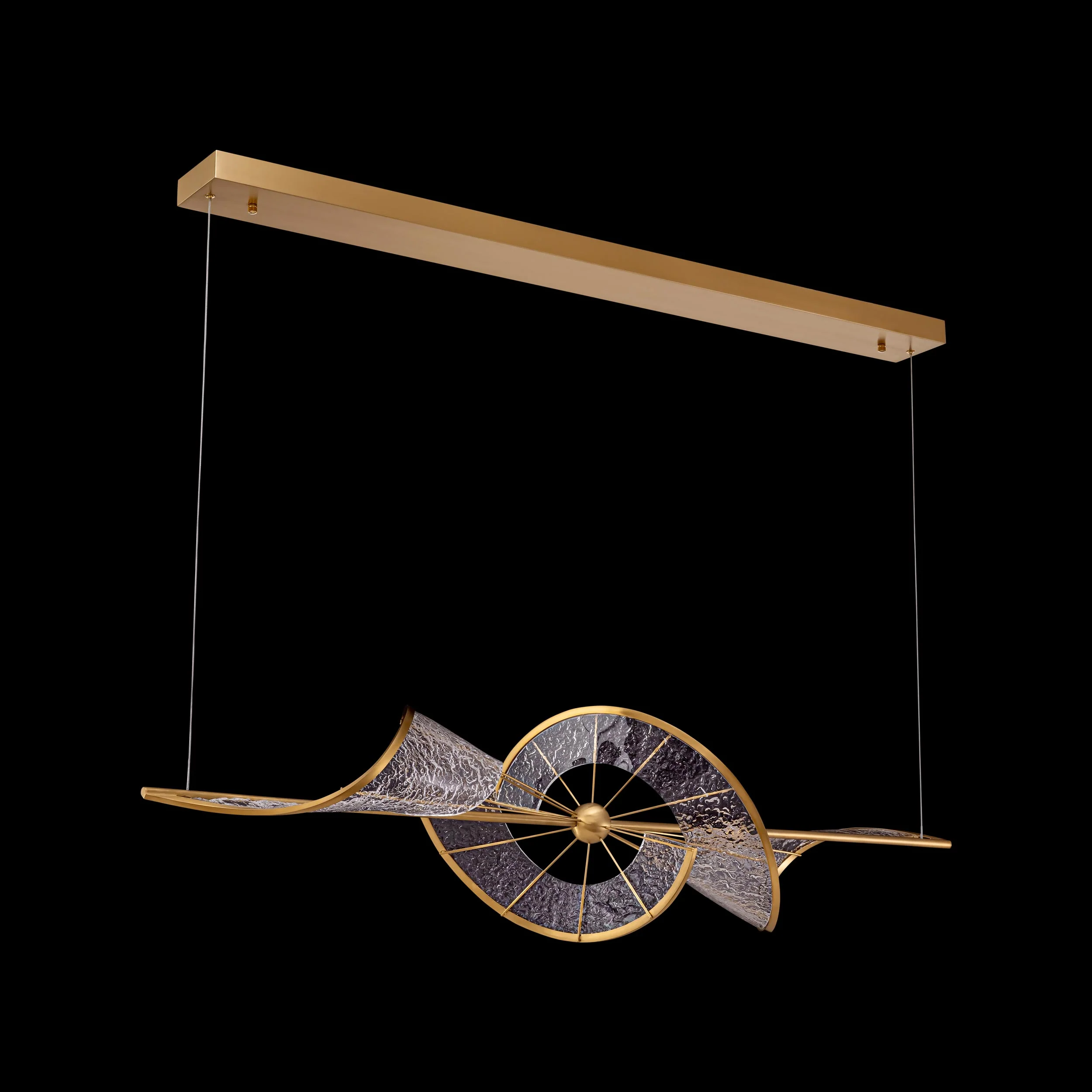 Ziva by Golden Lighting Aurora Integrated LED Island Light in Brushed Champagne - Image 5